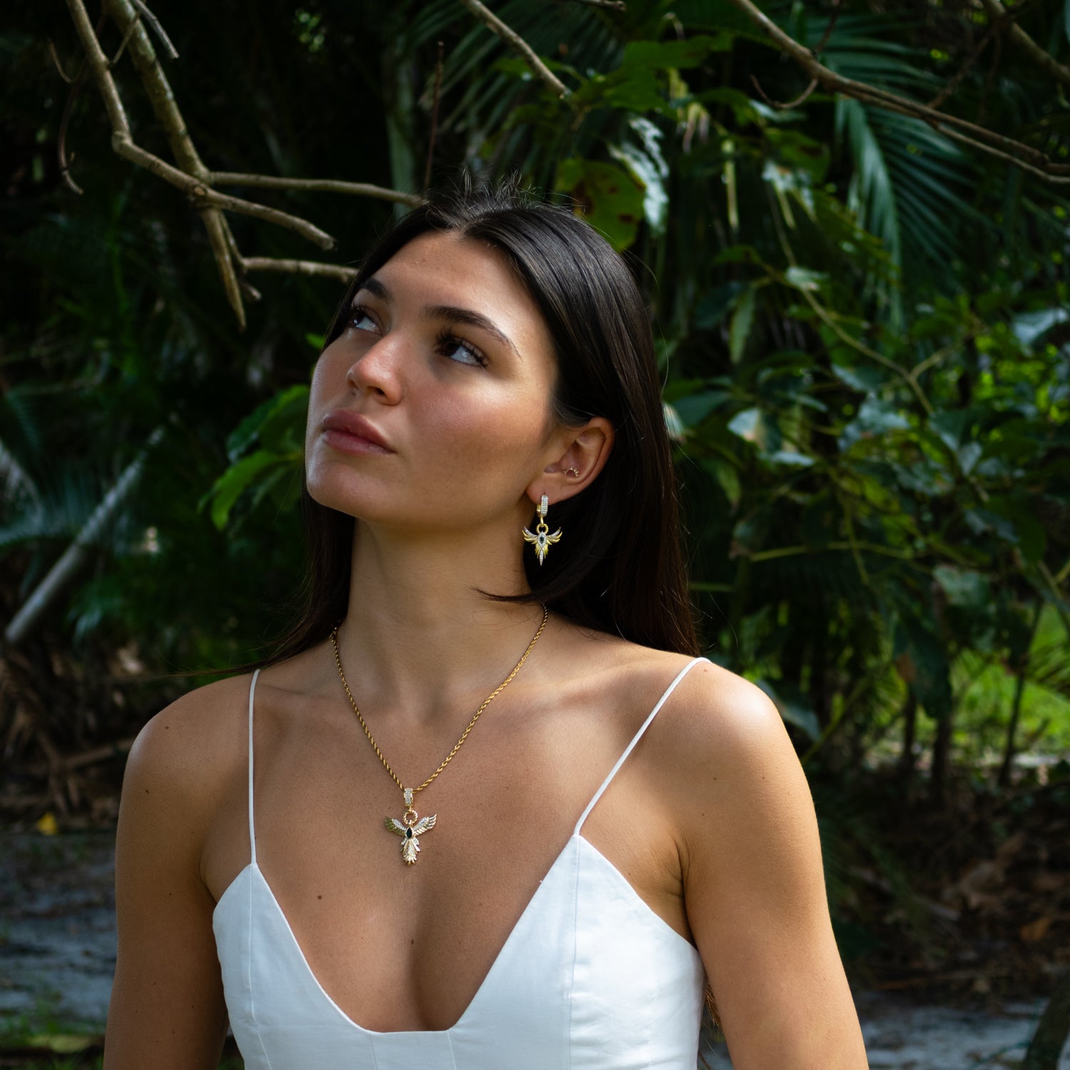 Emerald Phoenix Guardian Earrings