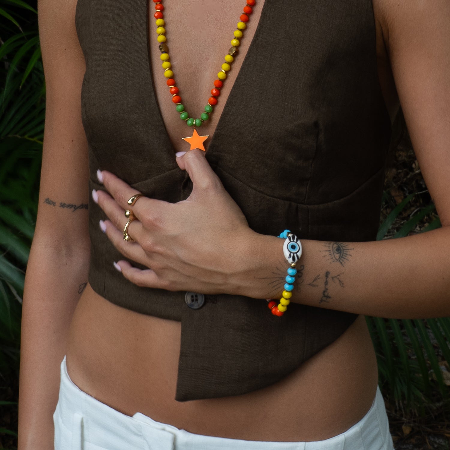 Endless Summer Colorful Star Beaded Necklace
