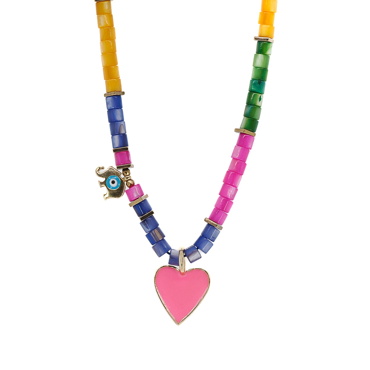 Colors Of Life Pink Love Beaded Necklace