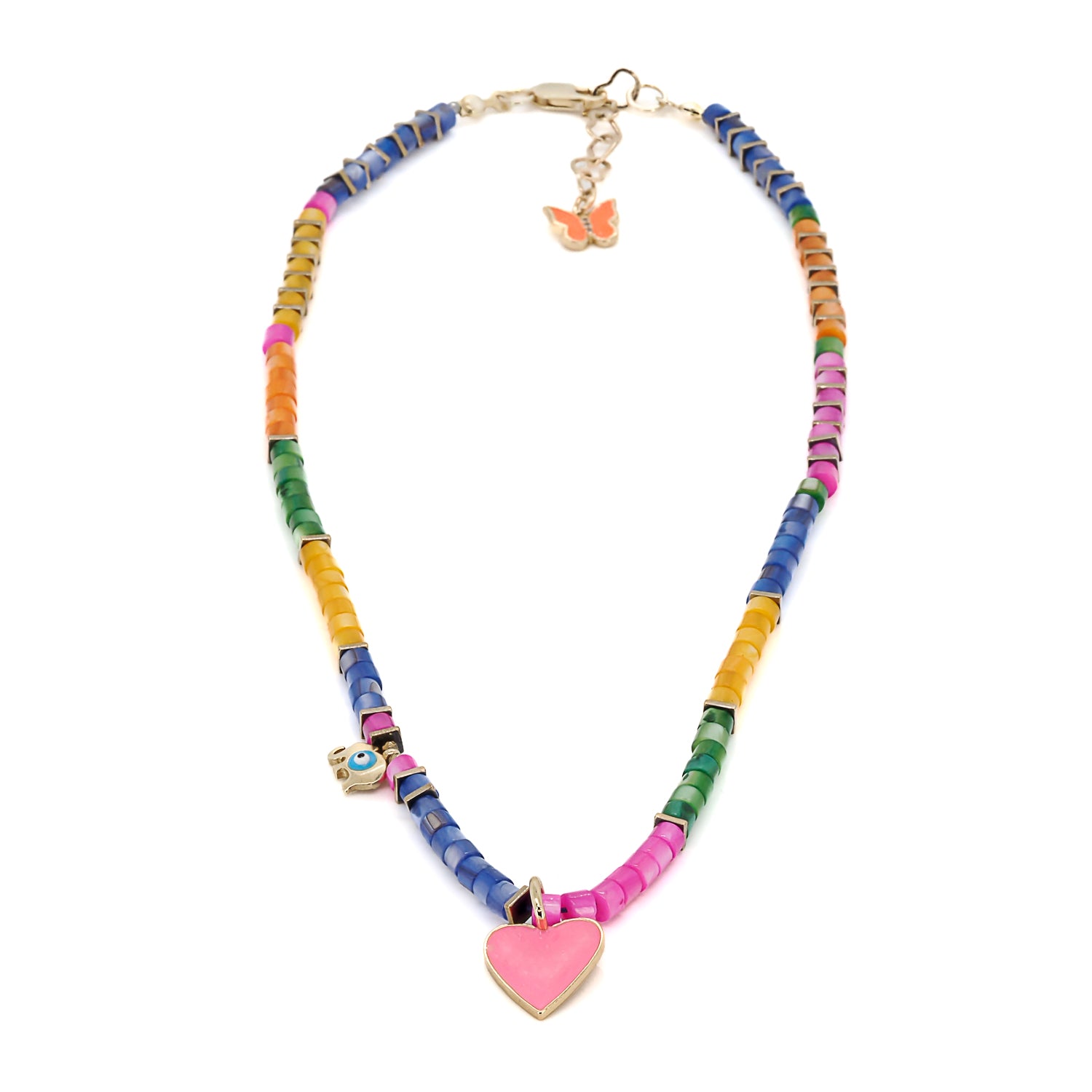 Colors Of Life Pink Love Beaded Necklace