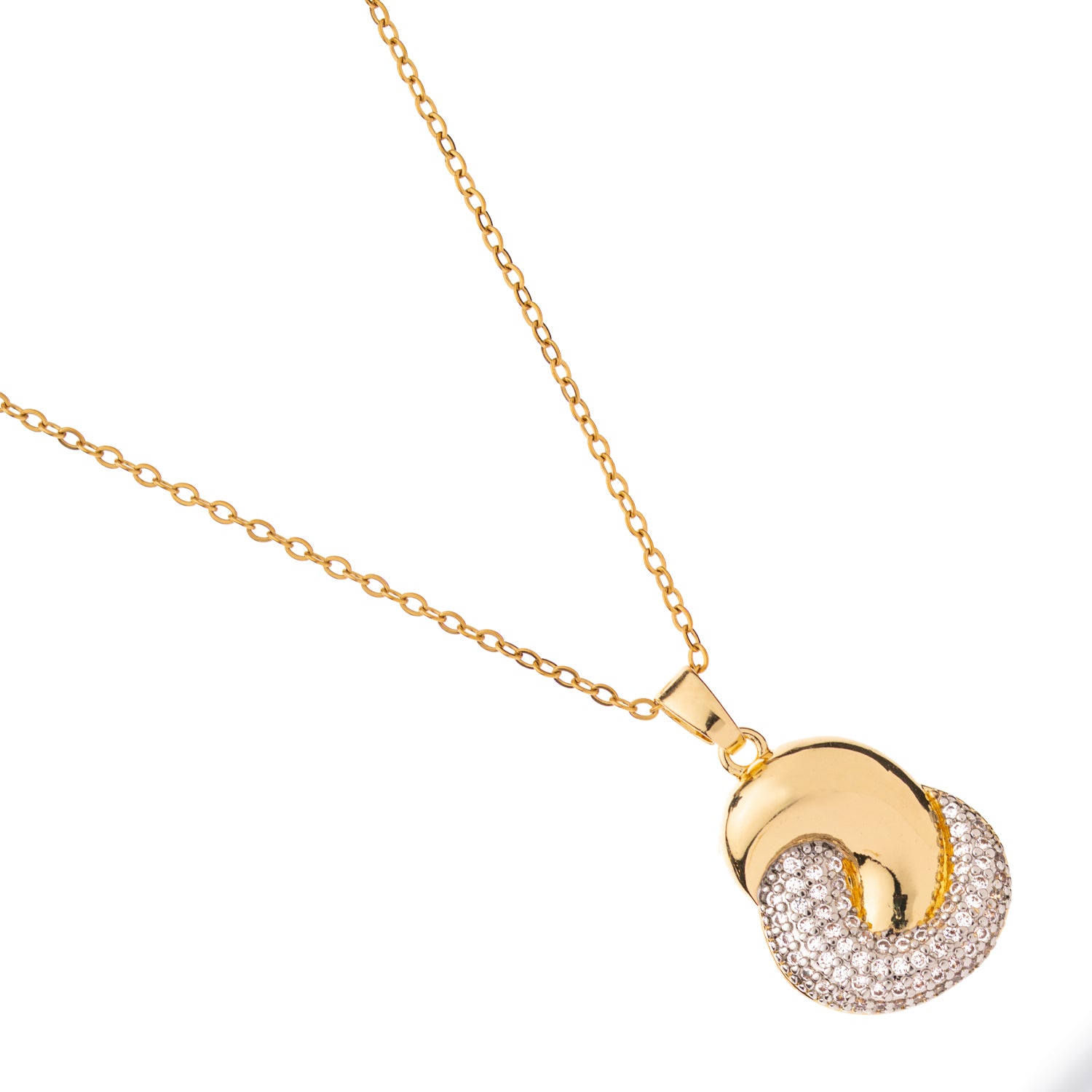 Eternal Twist Gold &amp; Diamond Pendant Gold Necklace