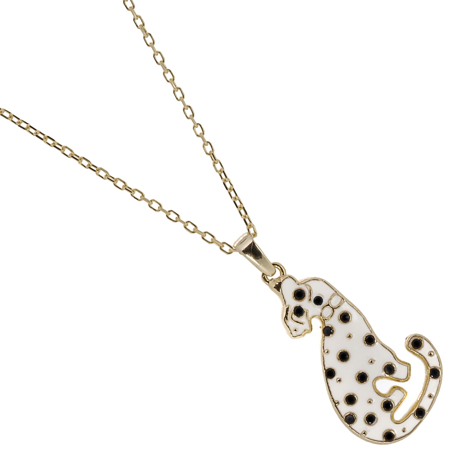 Gold Dalmatian Necklace, a meaningful piece of jewelry handcrafted with love and care.