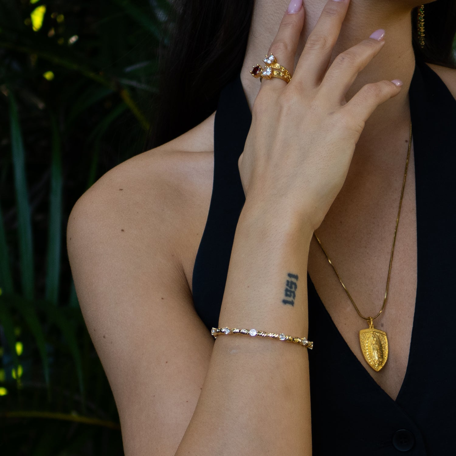 Gold Plated Adjustable Bangle Dainty Bracelet