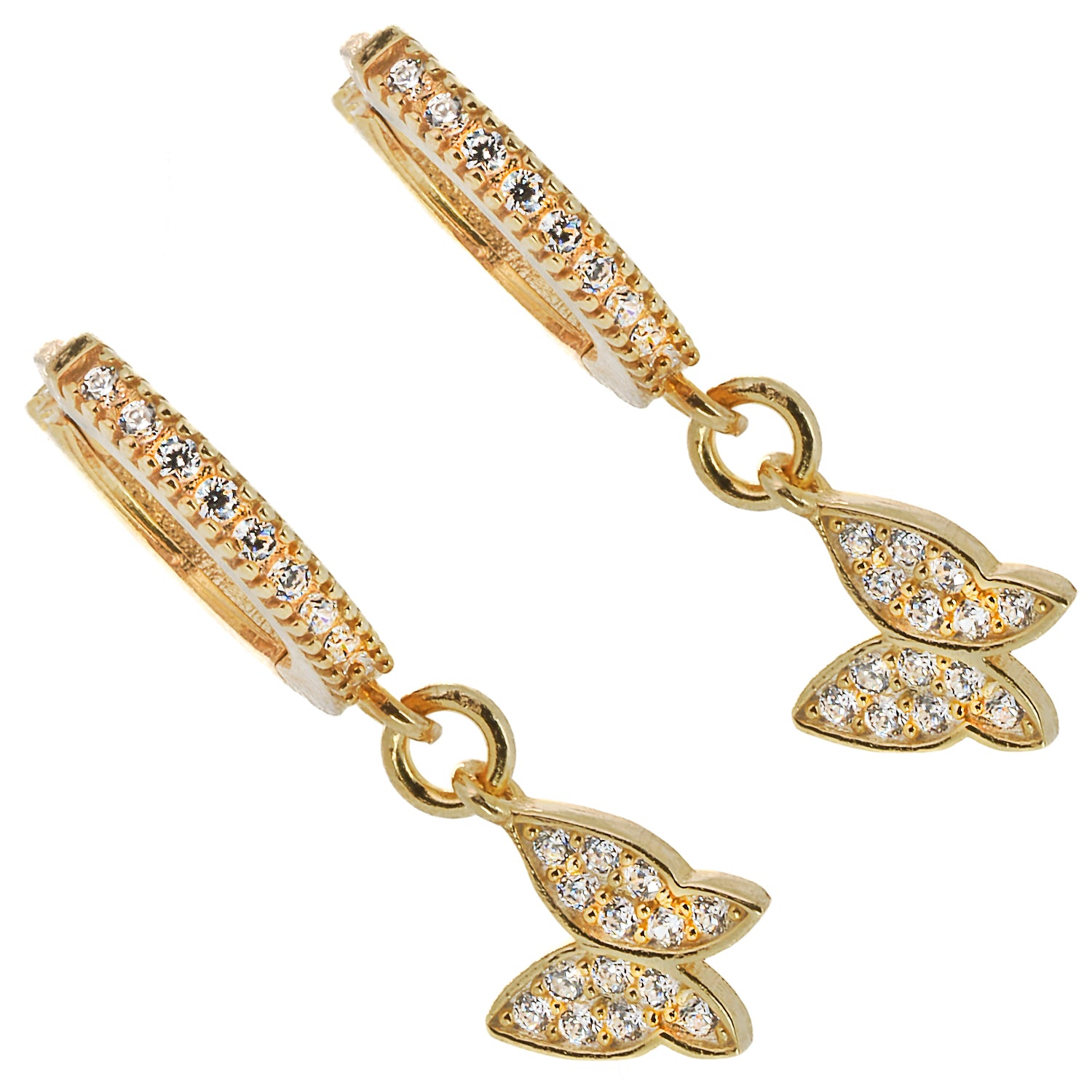 Dazzling Gold Sparkly Butterfly Earrings crafted with meticulous attention to detail