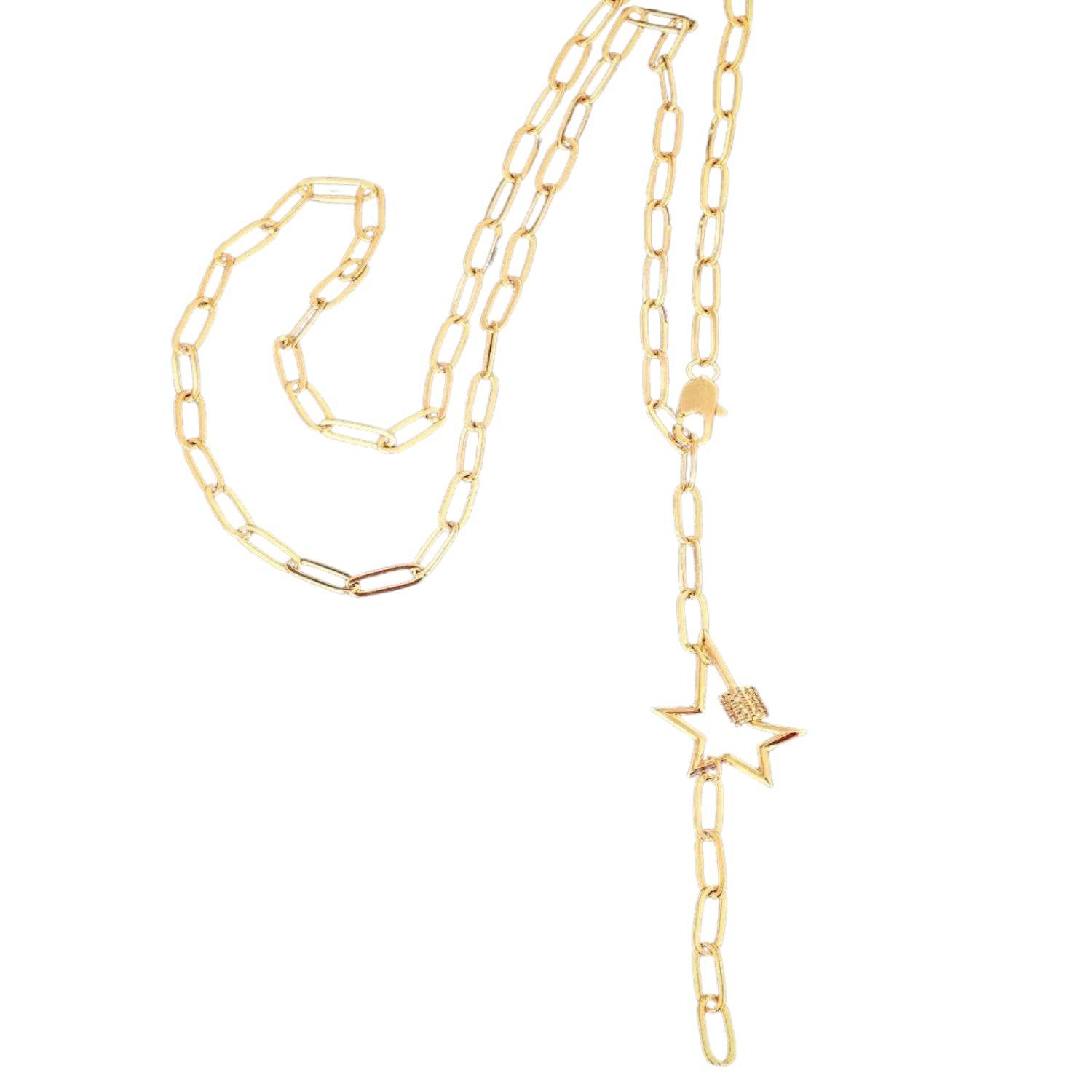 Gold Star Link Chain Necklace