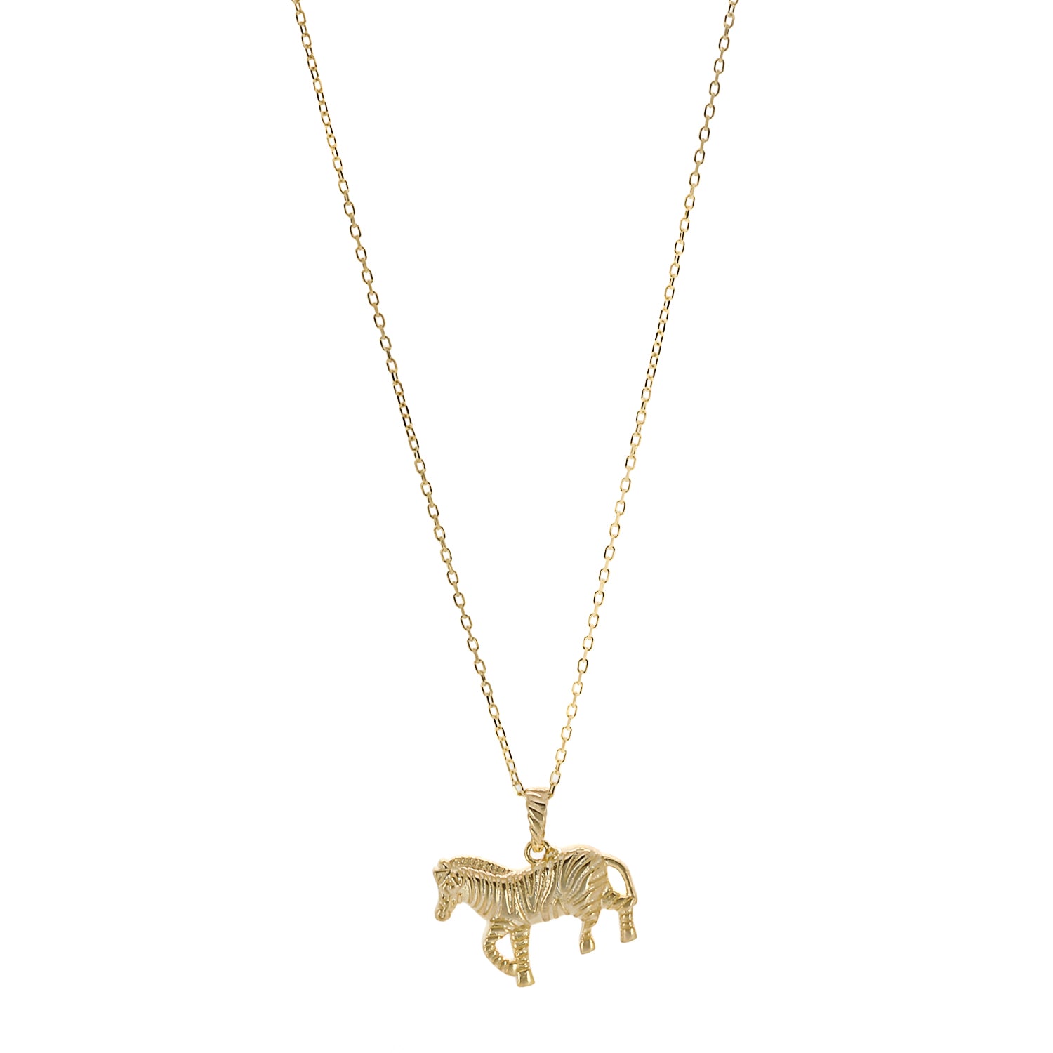 The Gold Zebra Necklace, a symbol of grace and style, perfect for adding a touch of uniqueness to any outfit.