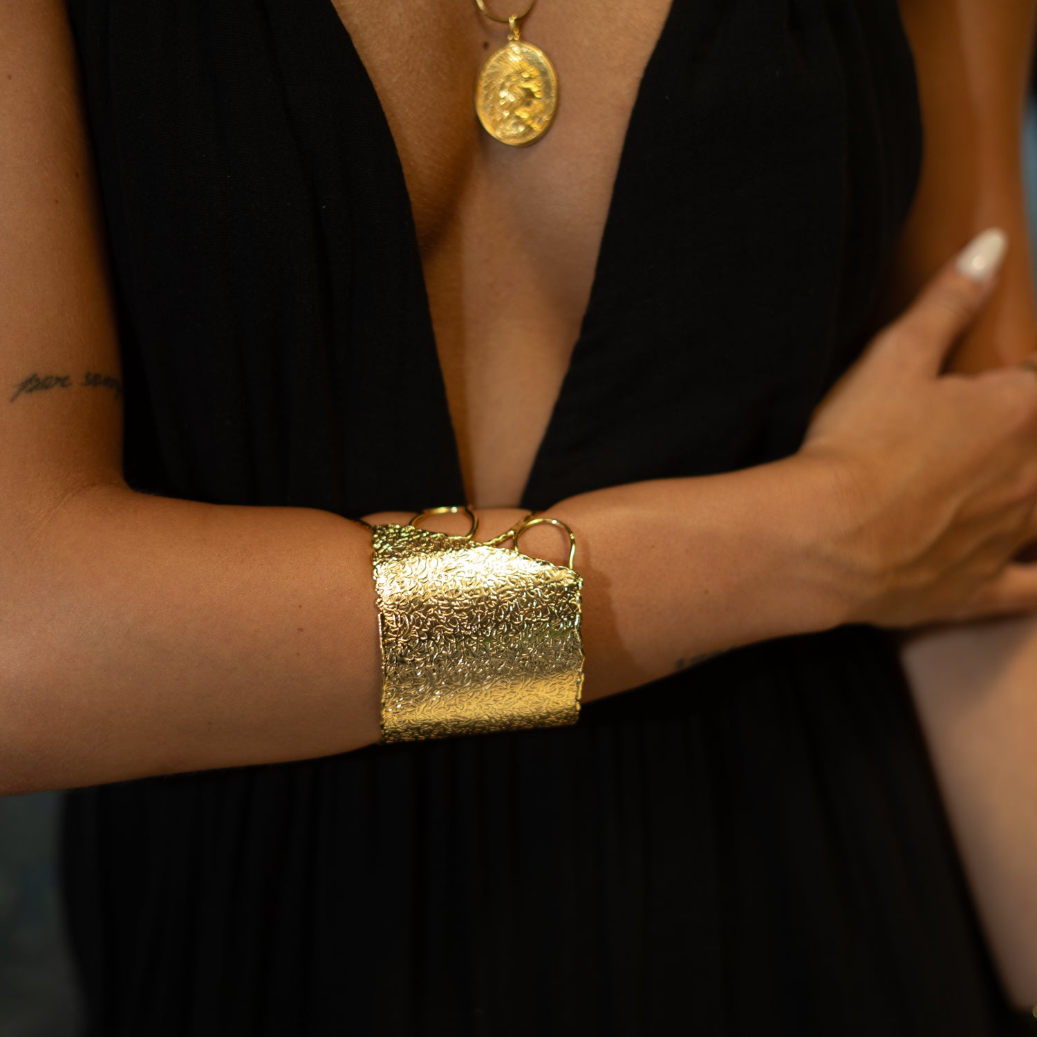 Golden Flame Arm &amp; Cuff Bracelet