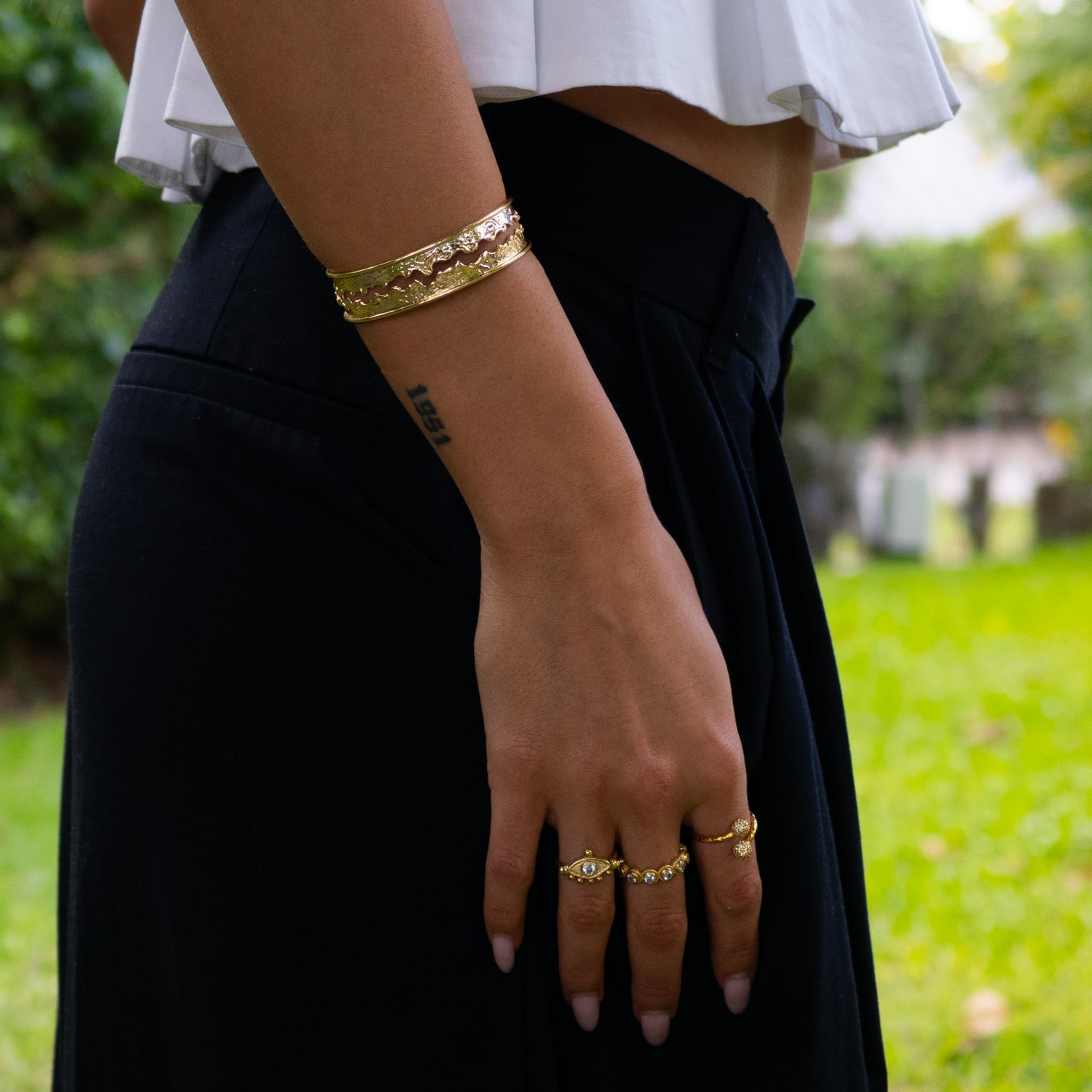 Golden Wave Cuff Adjustable Bracelet