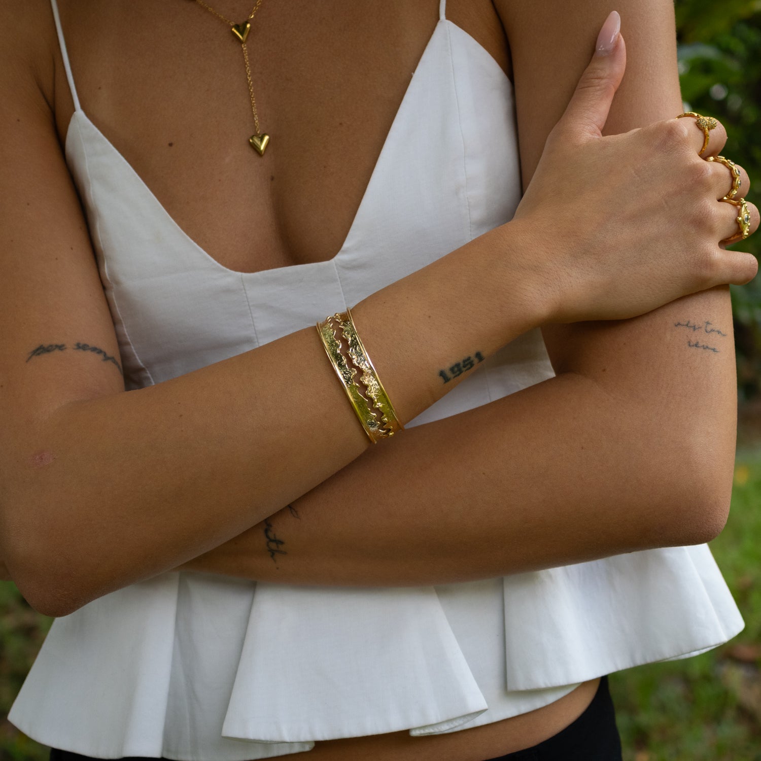 Golden Wave Cuff Adjustable Bracelet