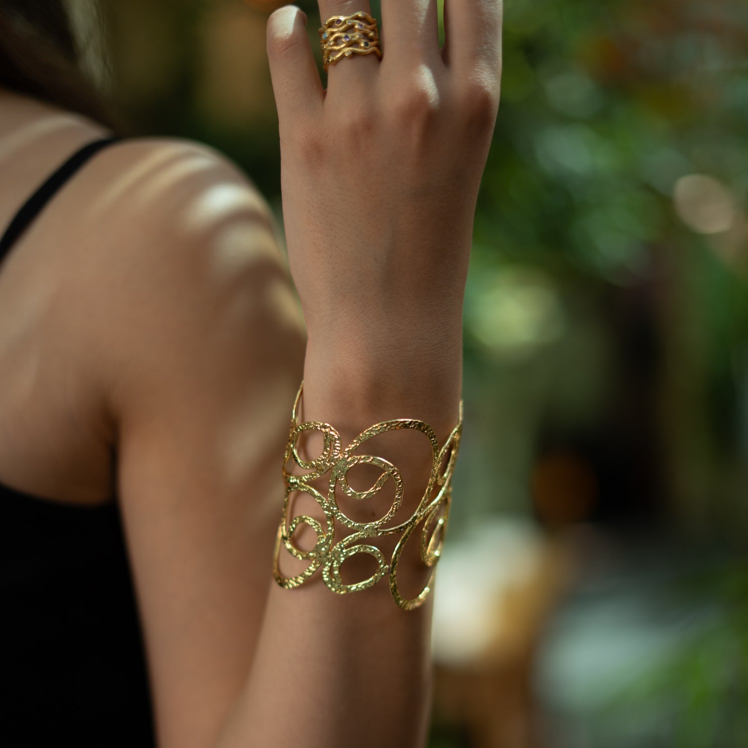 Golden Whispers Arm &amp; Cuff Bracelet