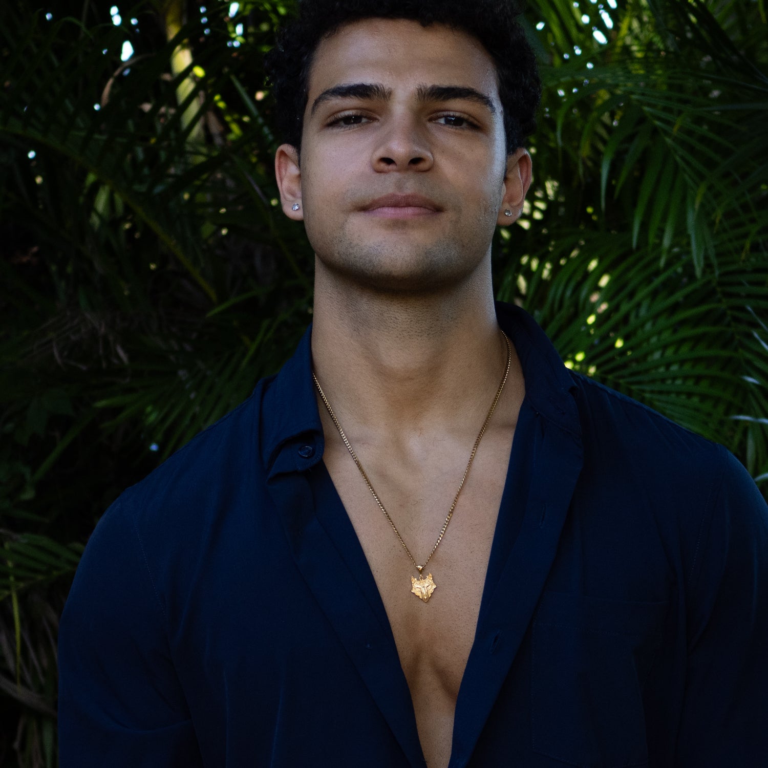 Golden Wolf Spirit Men’s Necklace