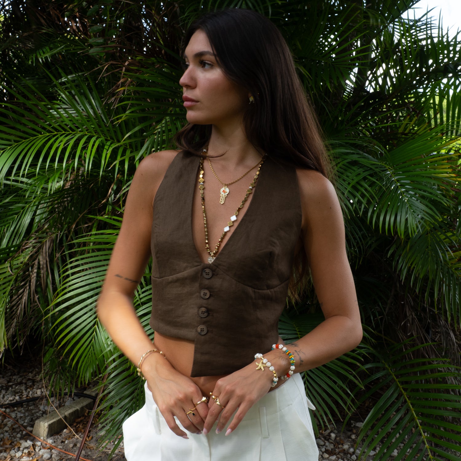 Dainty Good Luck key butterfly necklace on model, meaningful everyday talisman, Ebru Jewelry