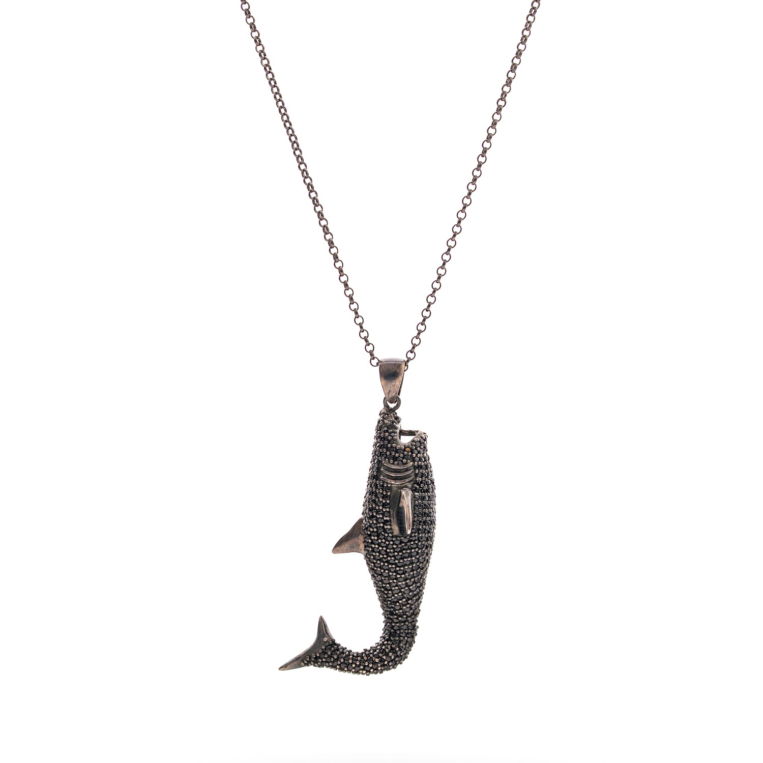 Guardian Shark Black Diamond Necklace