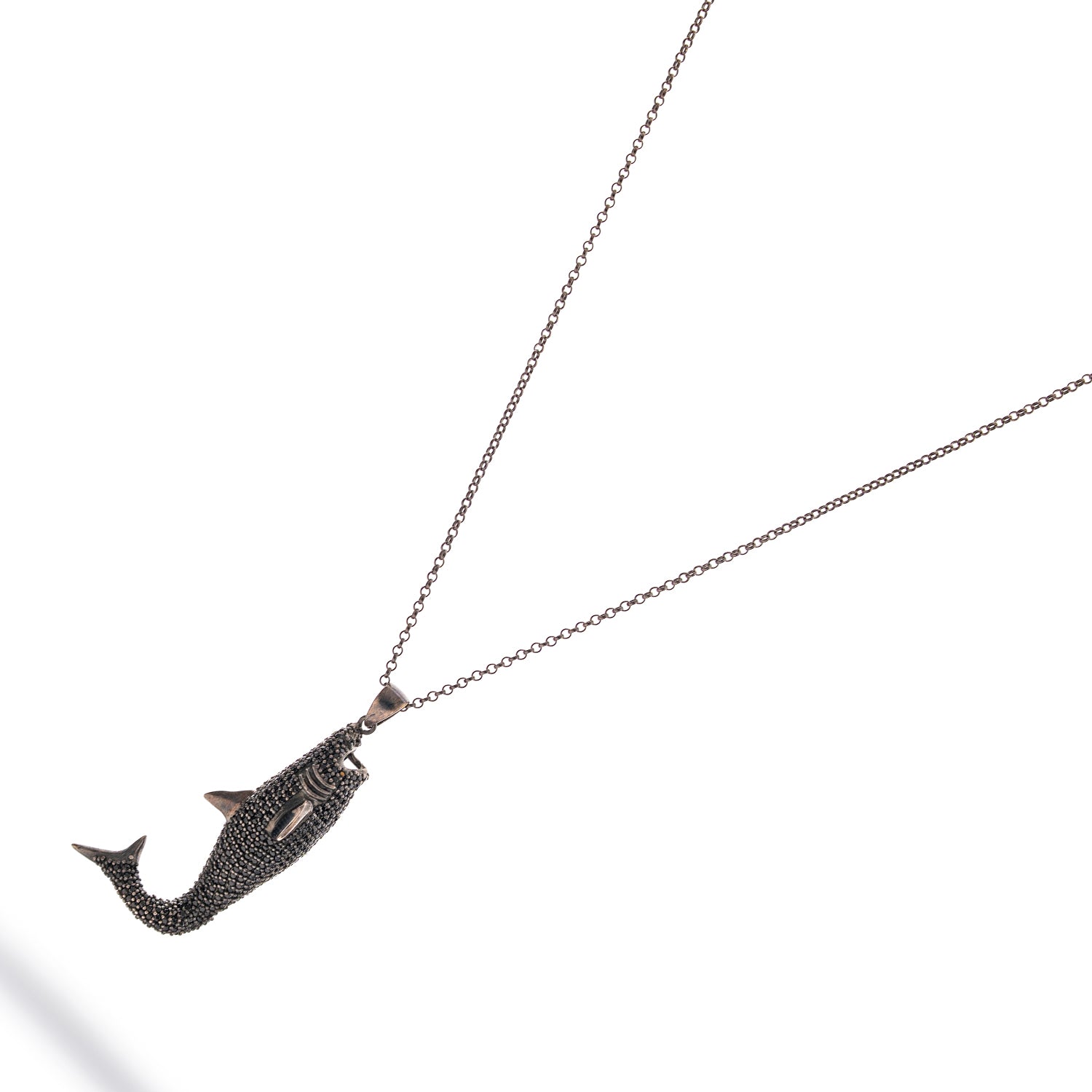 Guardian Shark Black Diamond Necklace