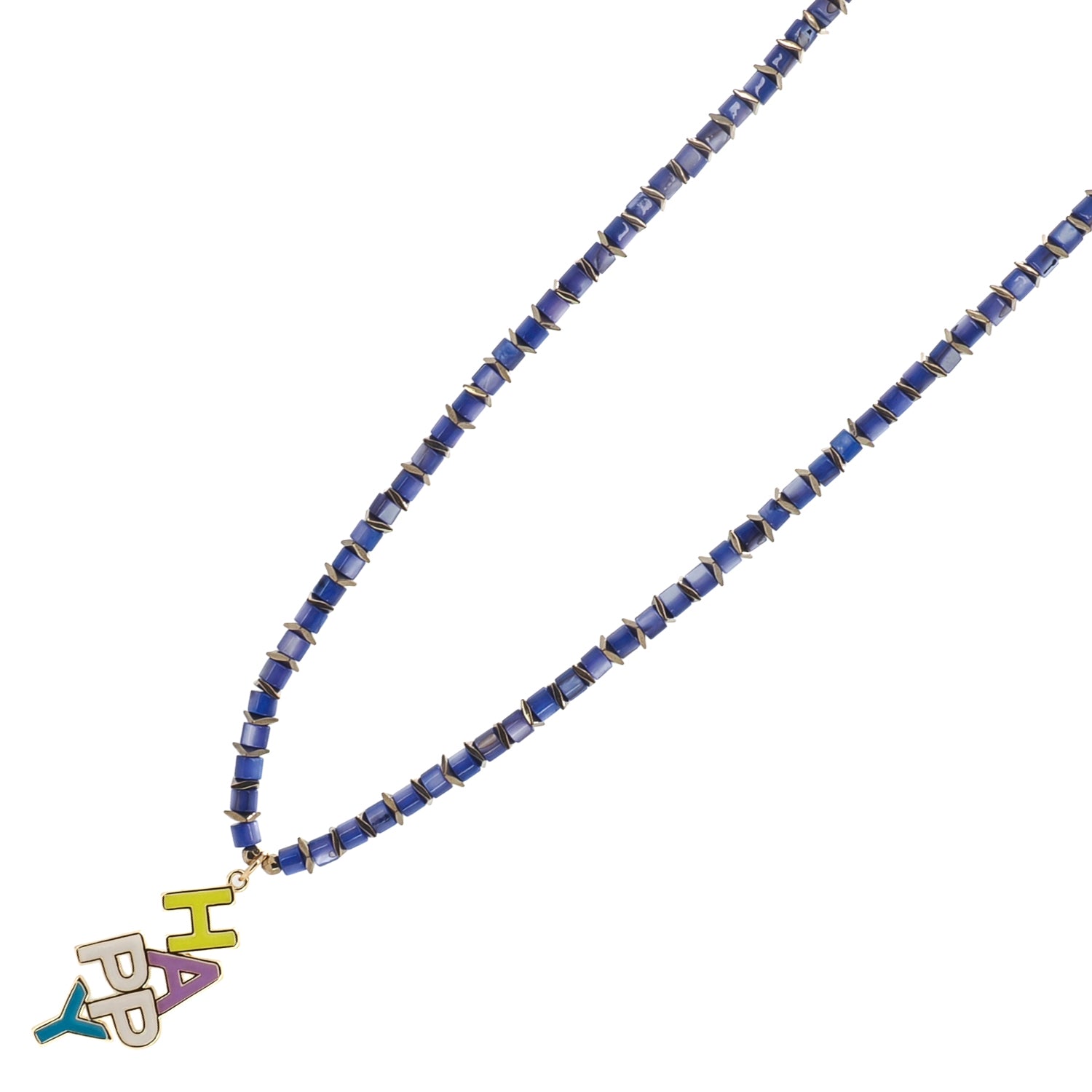 Happy Colorful Enamel Pearl Necklace