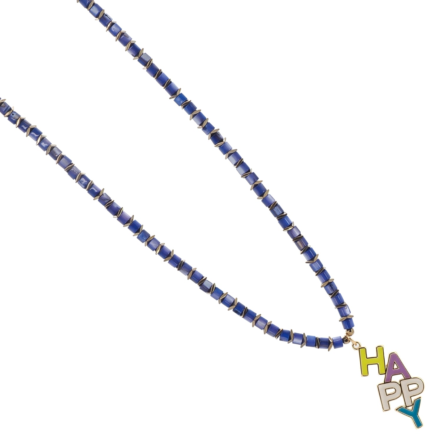 Happy Colorful Enamel Pearl Necklace
