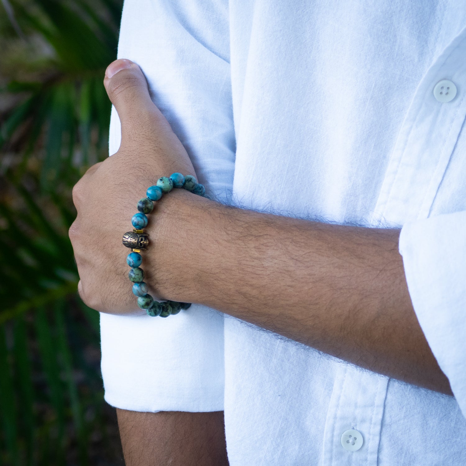 Indian Men Turquoise Beaded Bracelet