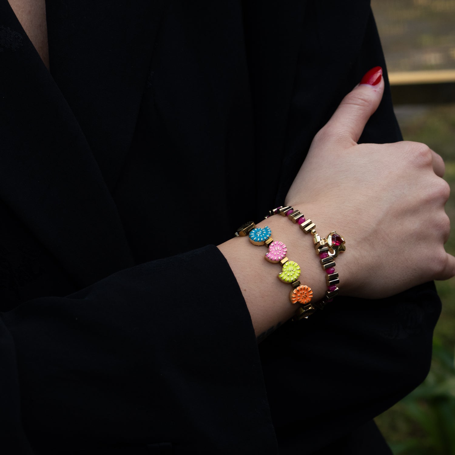 Joyful Sea Shell Colorful Beaded Bracelet