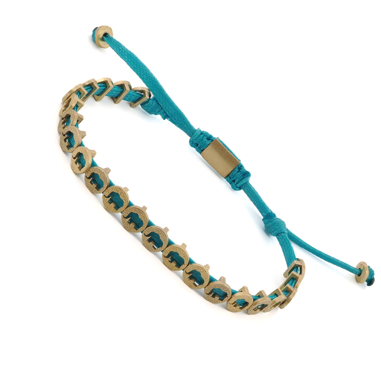 Lucky Elephant Turquoise Woven Unisex String Bracelet