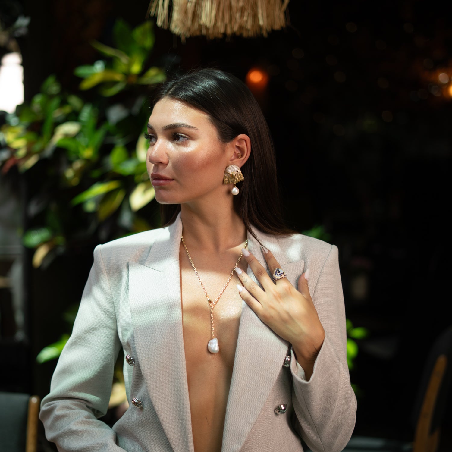 Majestic Eagle Pearl Statement Earrings