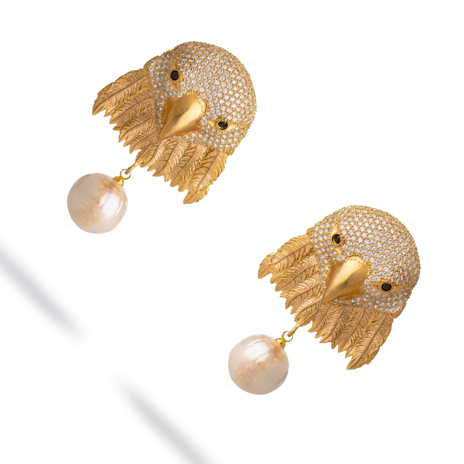 Majestic Eagle Pearl Statement Earrings
