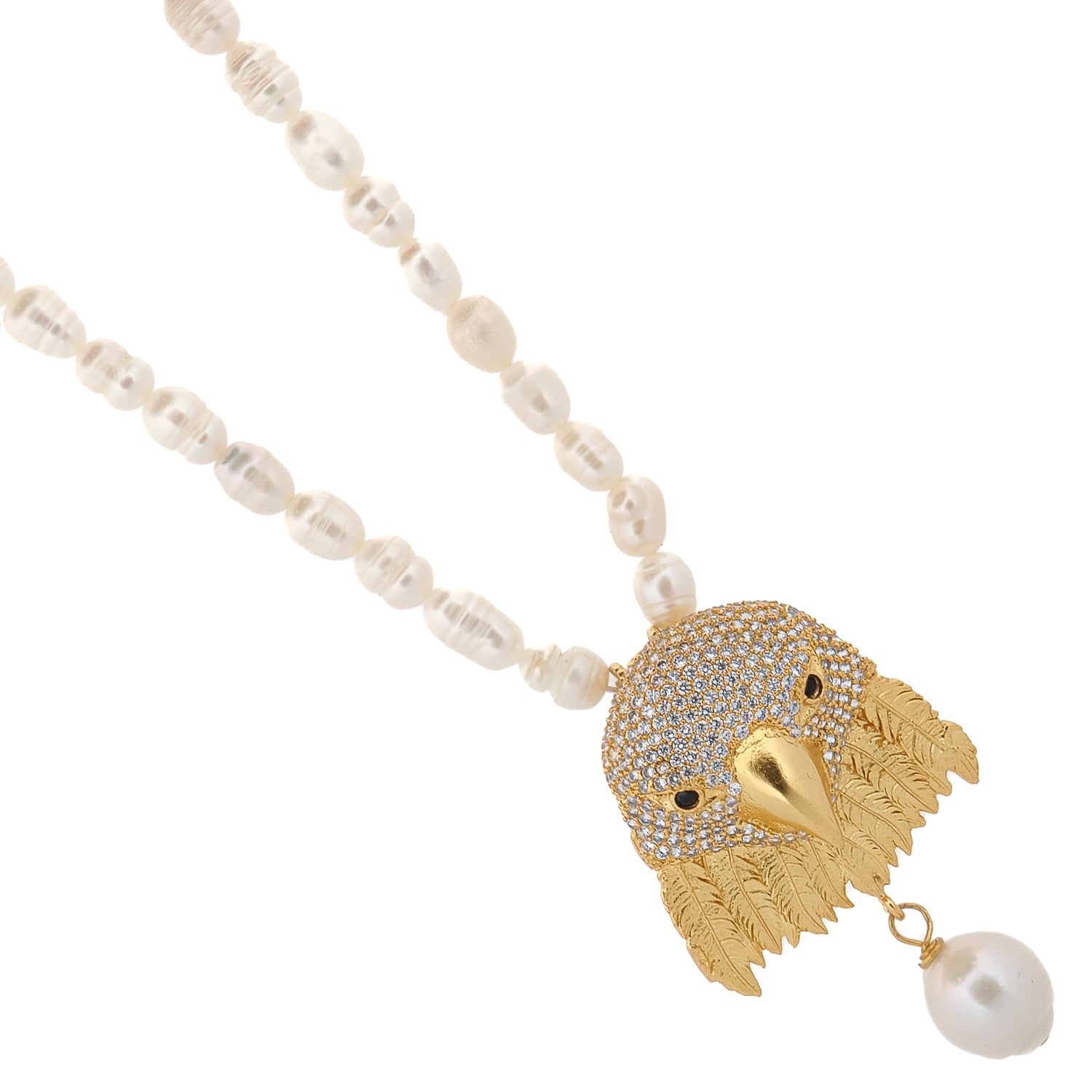 Majestic Eagle Pearl Statement Necklace