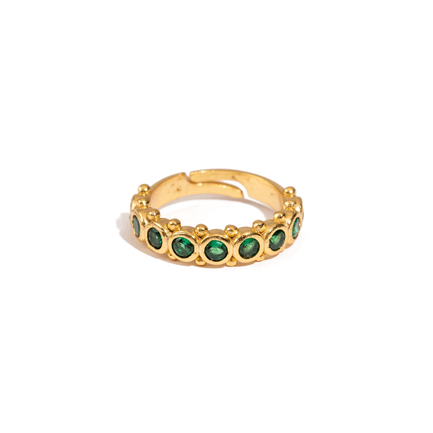 Majestic Emerald Adjustable Gold Statement Ring