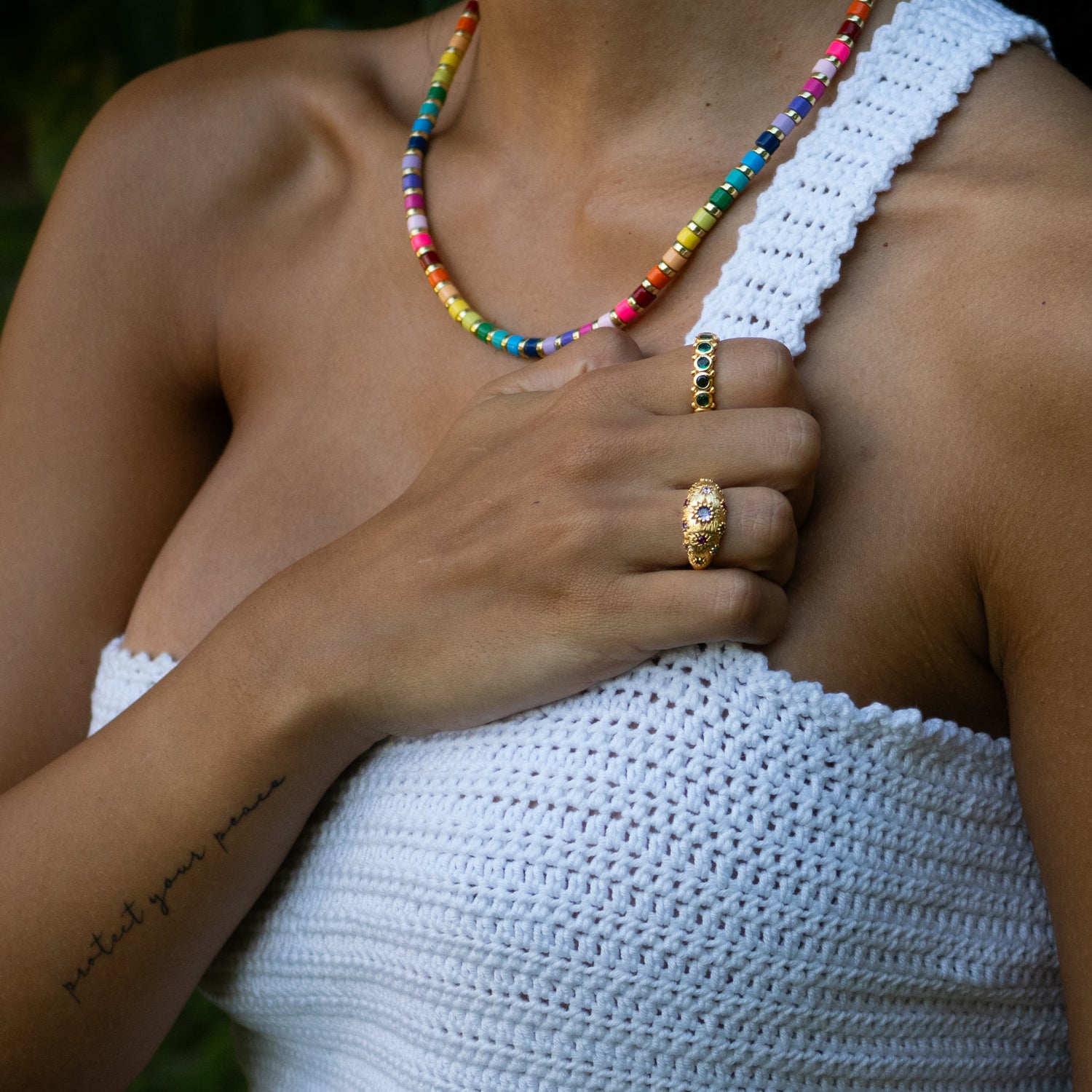 Majestic Emerald Adjustable Gold Statement Ring