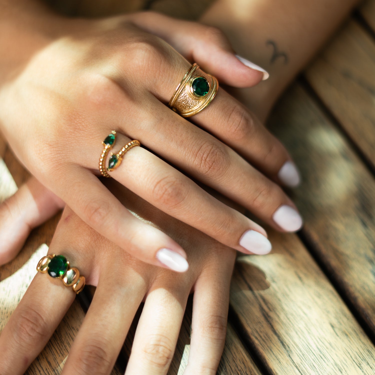 Majestic Emerald Gold Statement Ring