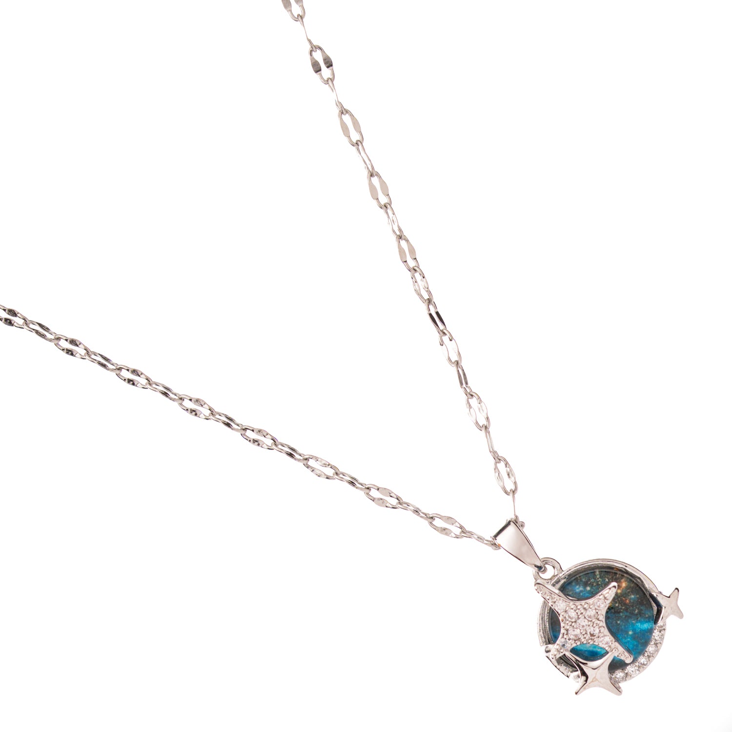 Midnight Sky Diamond Silver Necklace