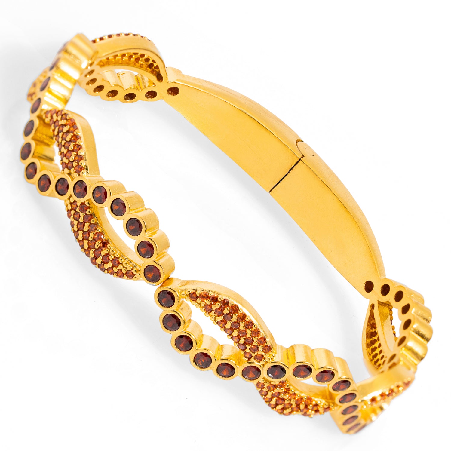 Modarn Bangles Modern Style Carnelian Gemstone & Gold Bangle Bracelet | Ebru Jewelry