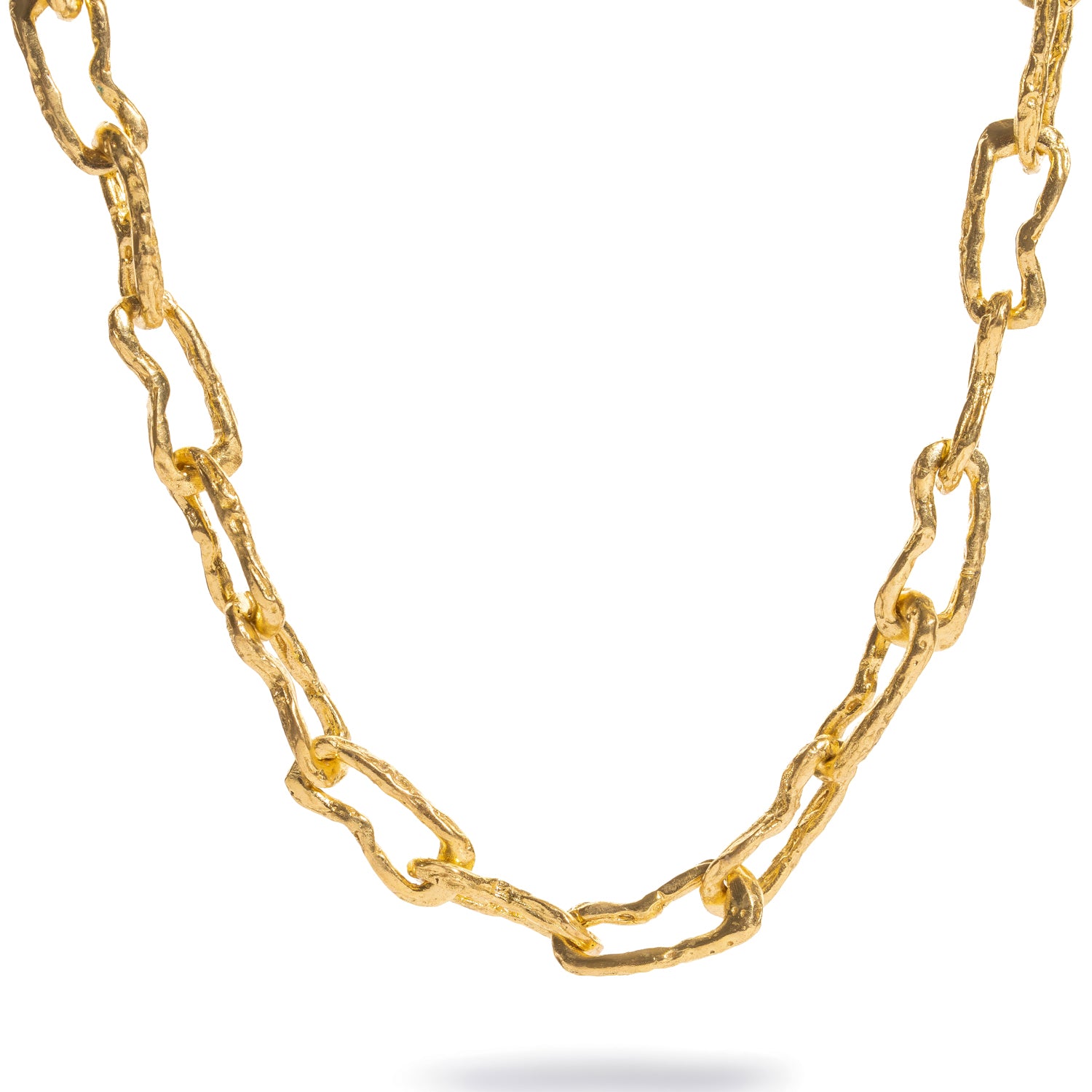 Molten Gold Statement Link Necklace | Ebru Jewelry