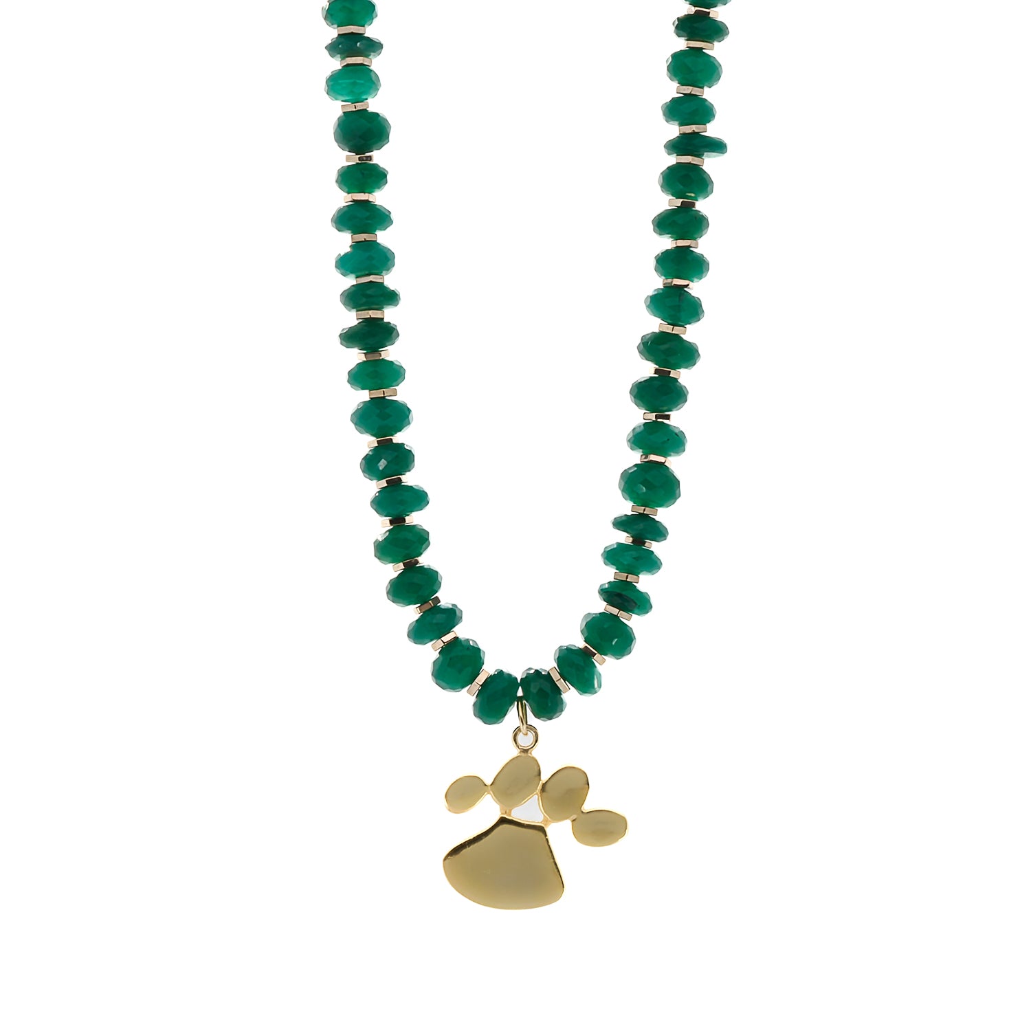 The Mother and Daughter Jade Necklace, a heartfelt symbol of love and connection, featuring a faceted green jade stone and a stunning mother and daughter pendant in sterling silver on 18k gold plating.