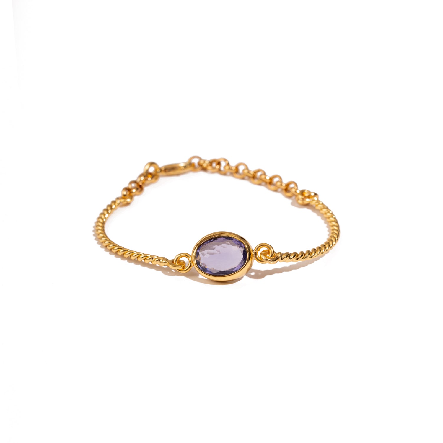 Mystic Amethyst Glow Gold Adjustable Bracelet