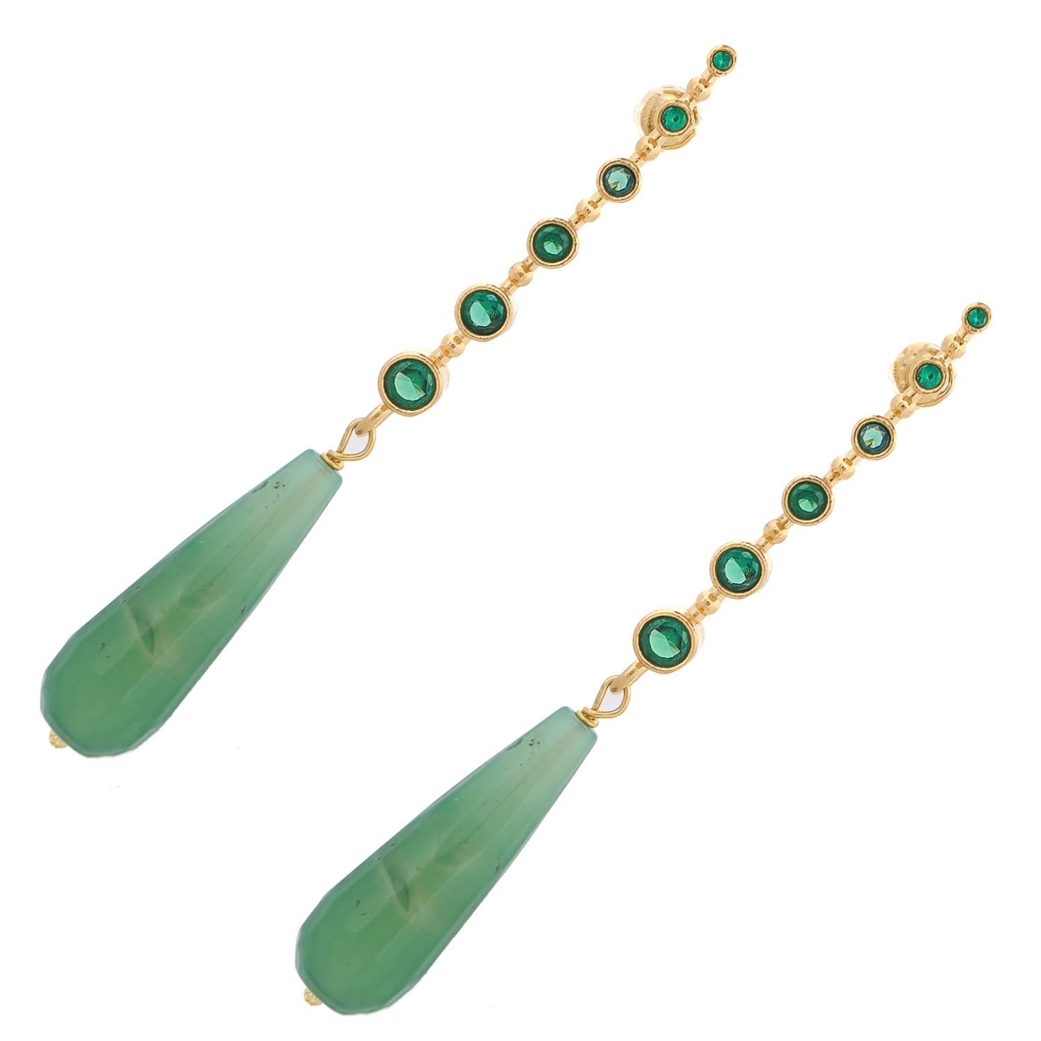 Elegant teardrop earrings with natural jade for healing energy and spiritual harmony

