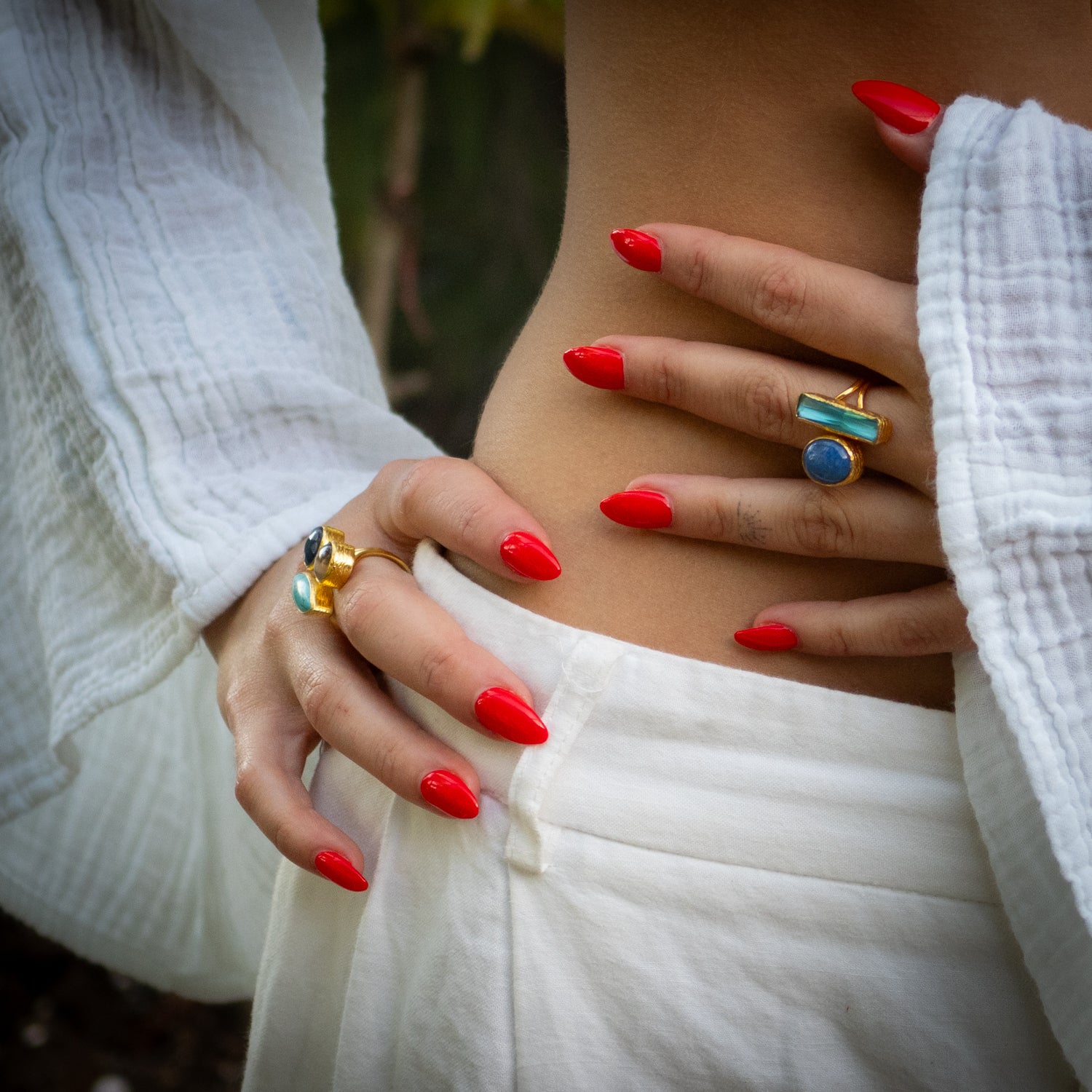 Lapis lazuli and blue topaz ring for mindful fashion and spiritual empowerment

