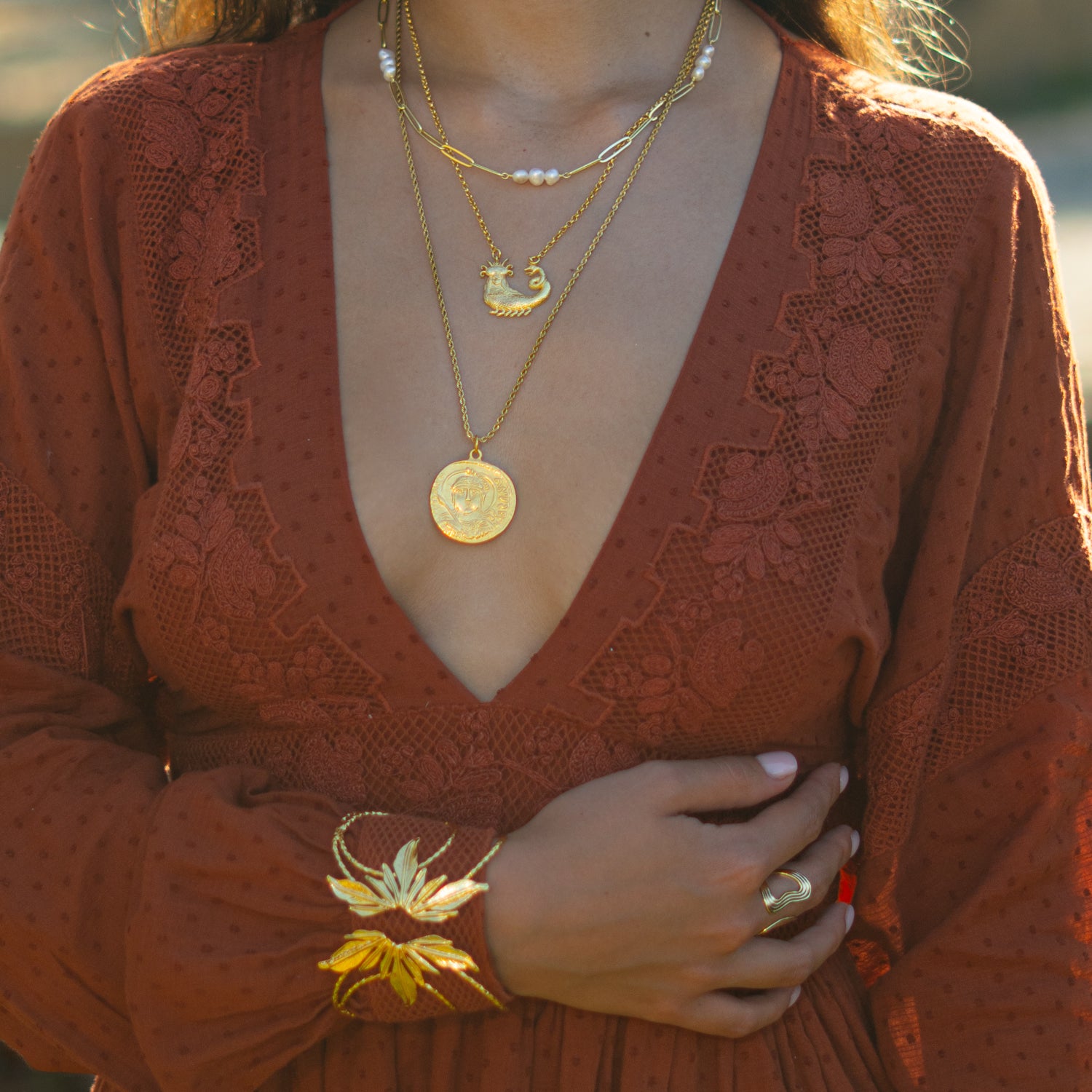 Mystic Guardian Coin Medallion Necklace
