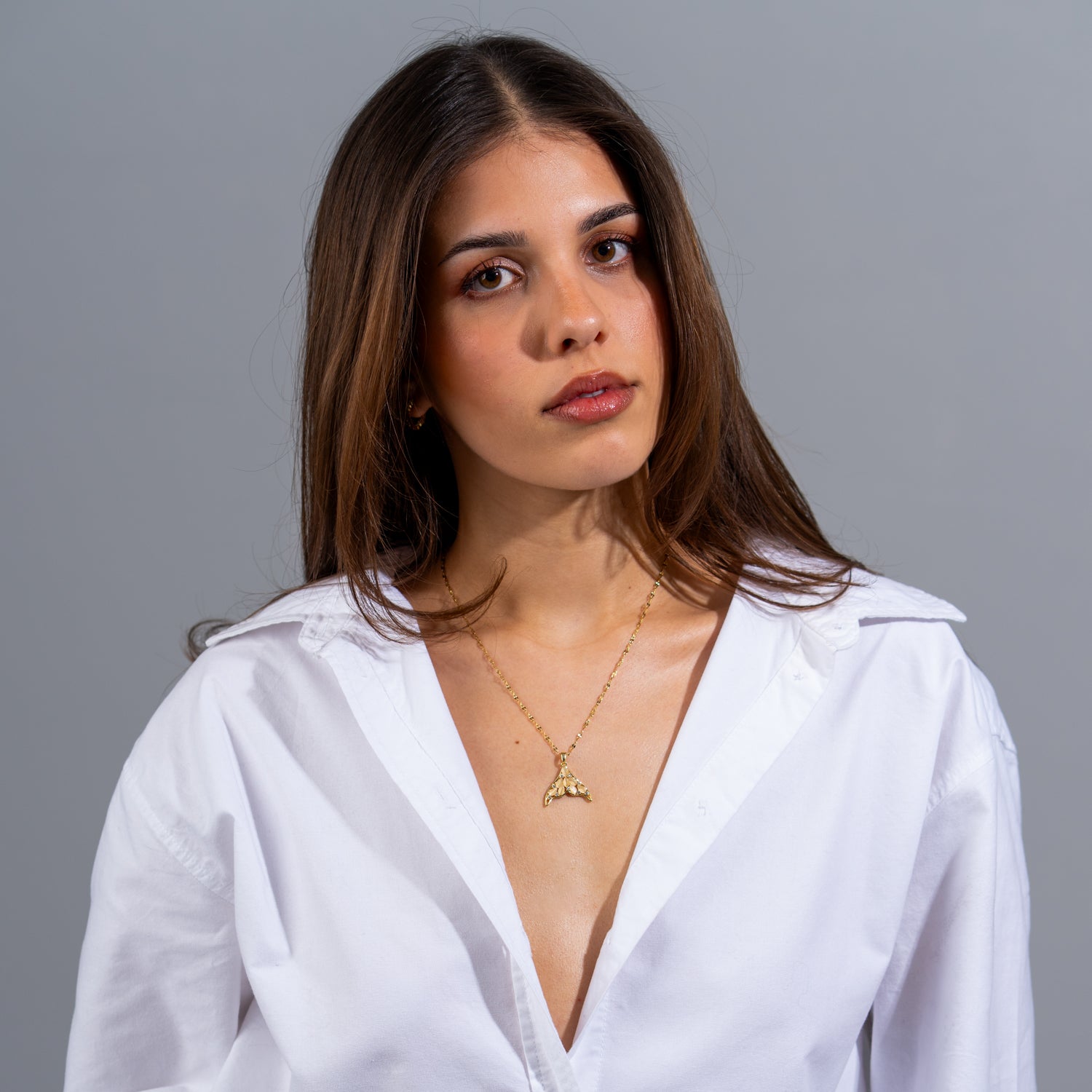 Mystic Mermaid Tail Gold Pendant Necklace