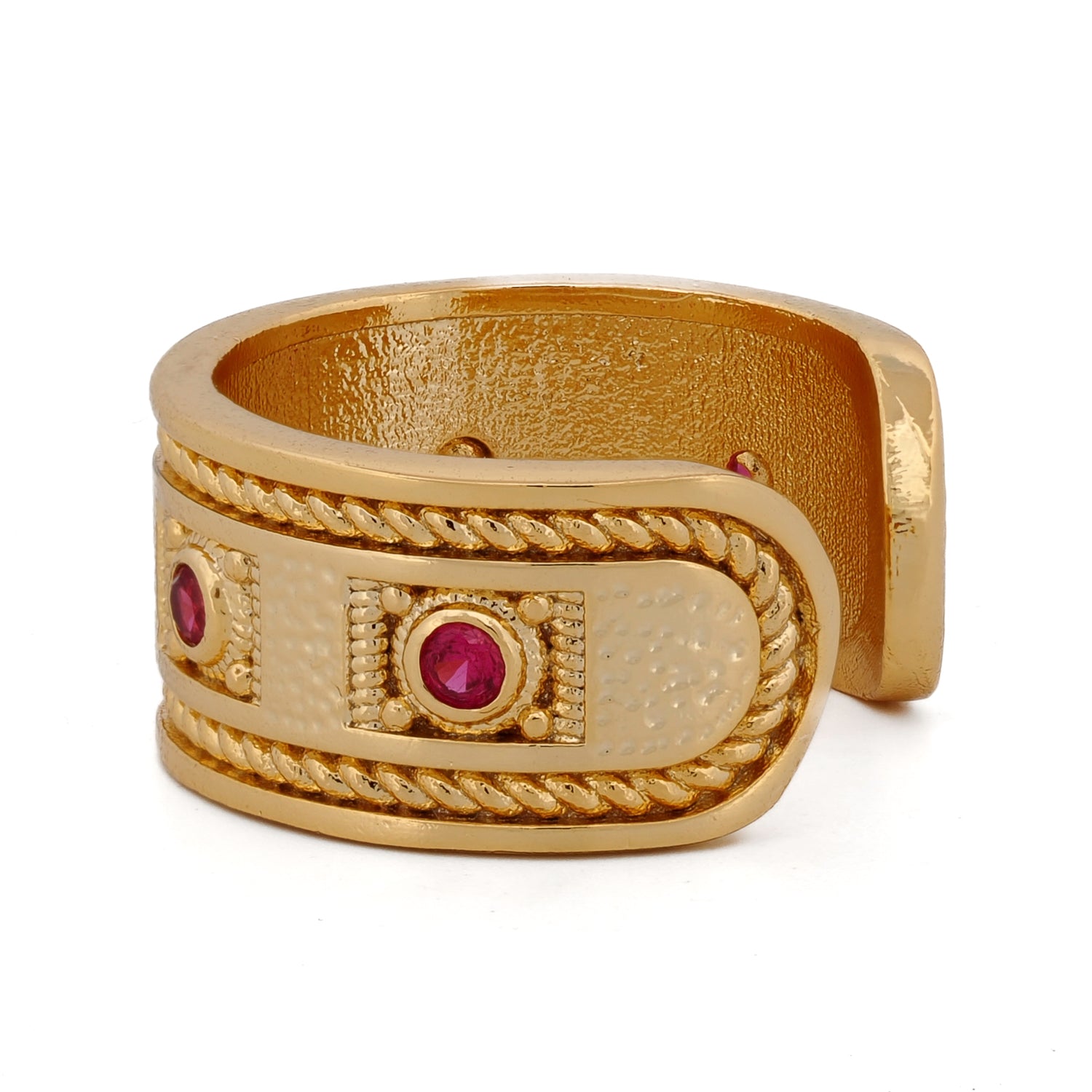 Mystic Queen Ruby Cuff Gold Ring