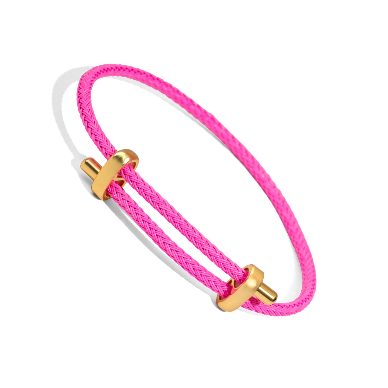 Colorful adjustable bracelet in neon pink and gold