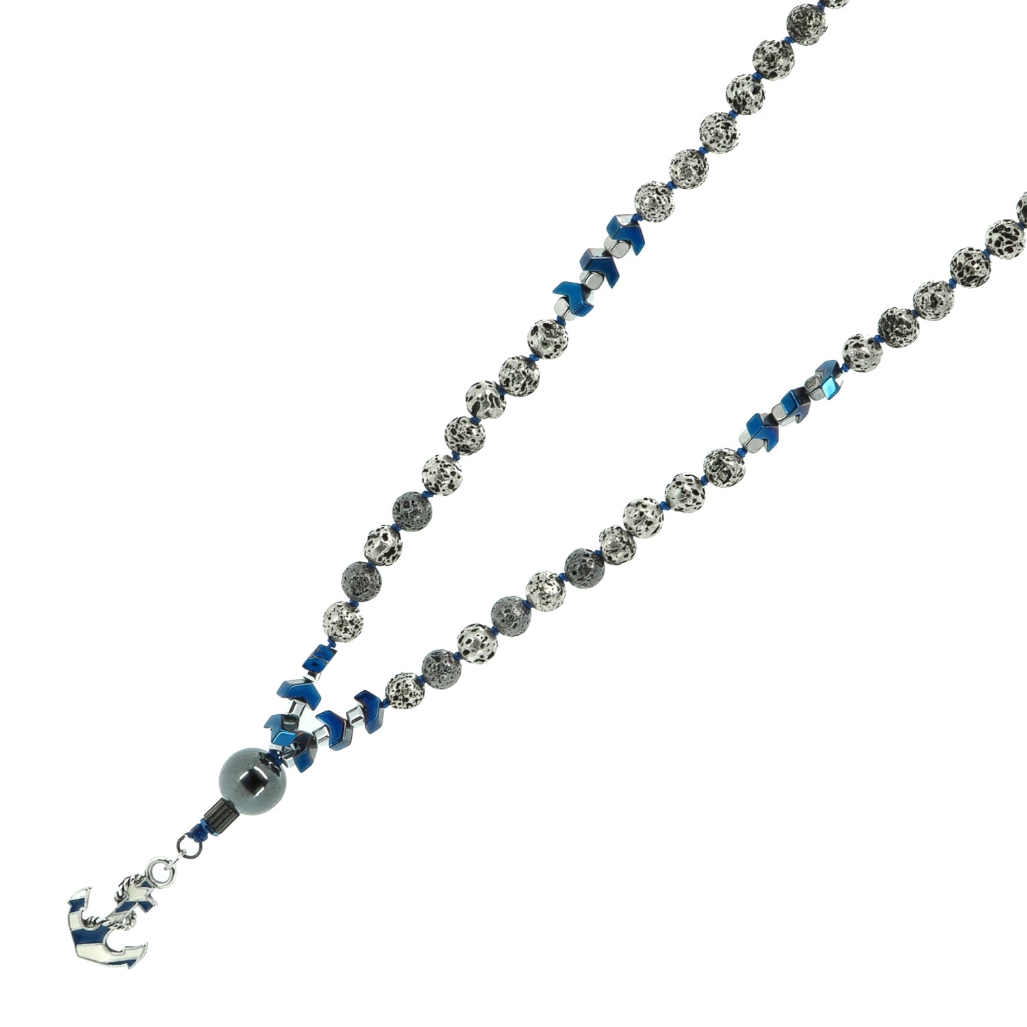 Ocean Power One of a Kind Anchor Beaded Necklace