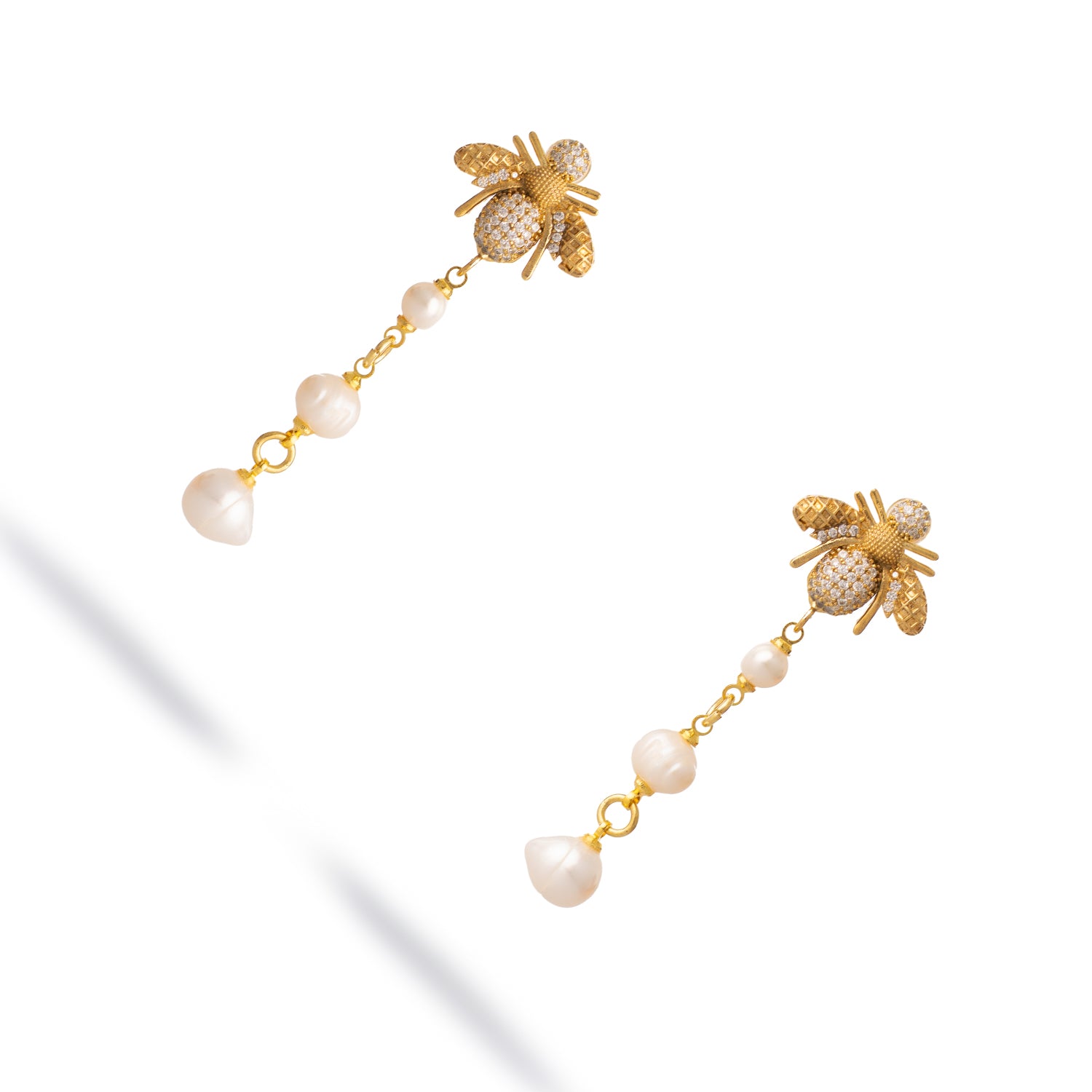 Queen Bee Pearl &amp; Diamond Earrings