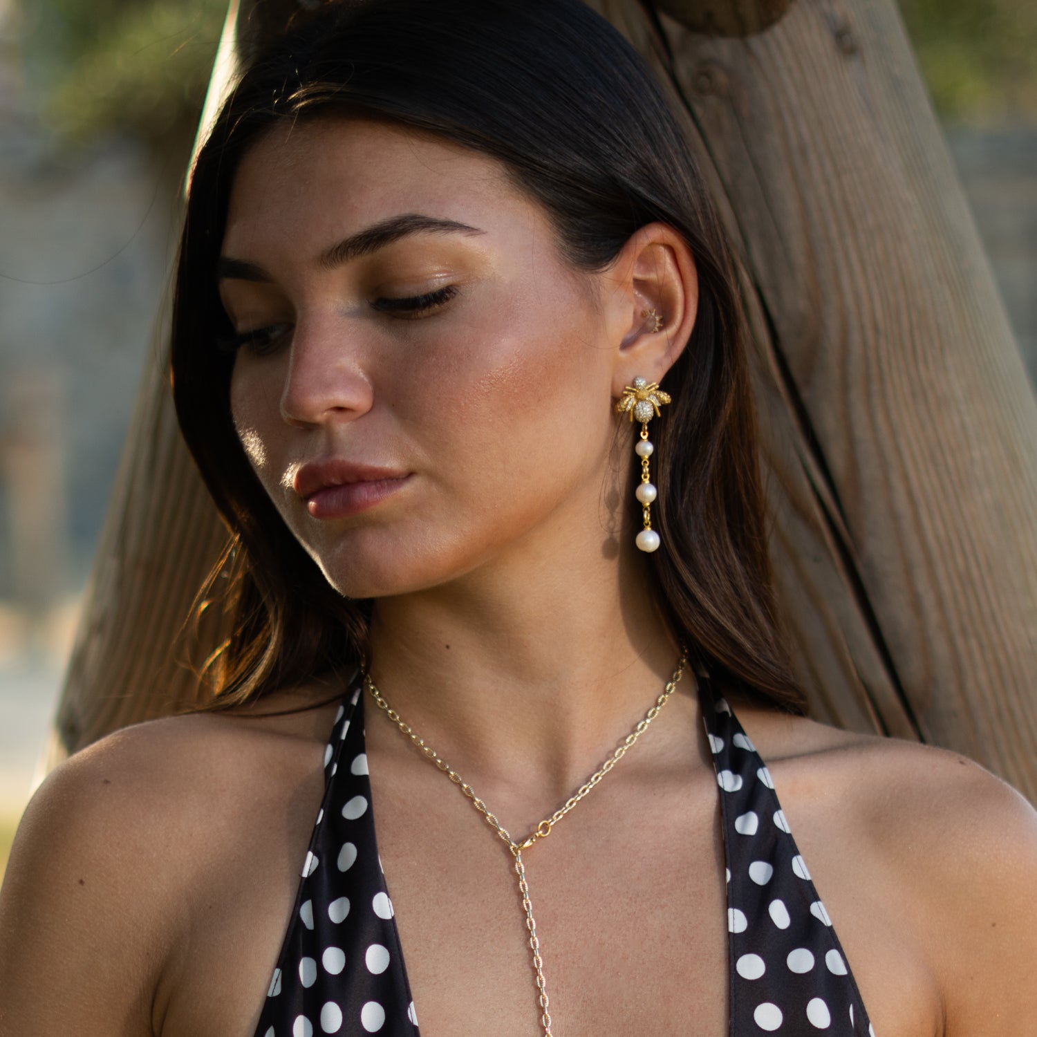 Queen Bee Pearl &amp; Diamond Earrings
