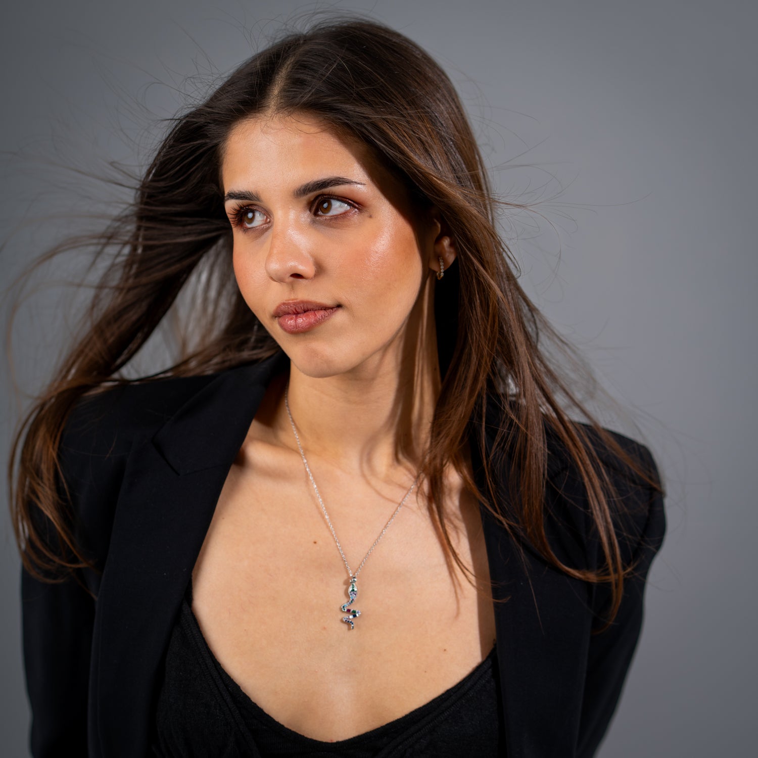 Rainbow Guardian Snake Pendant Necklace