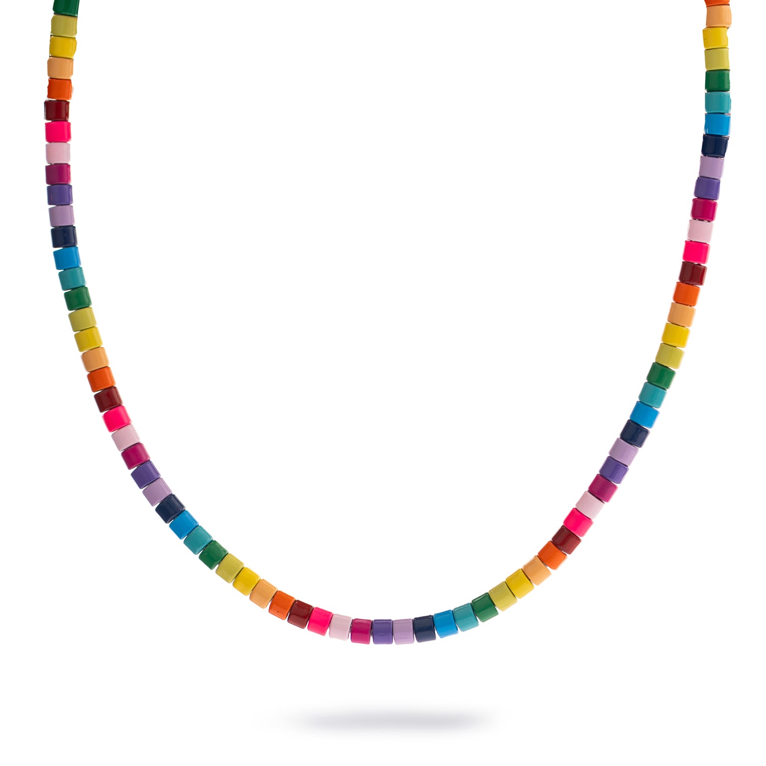 Colorful ceramic bead necklace for summer outfits and beach vacations