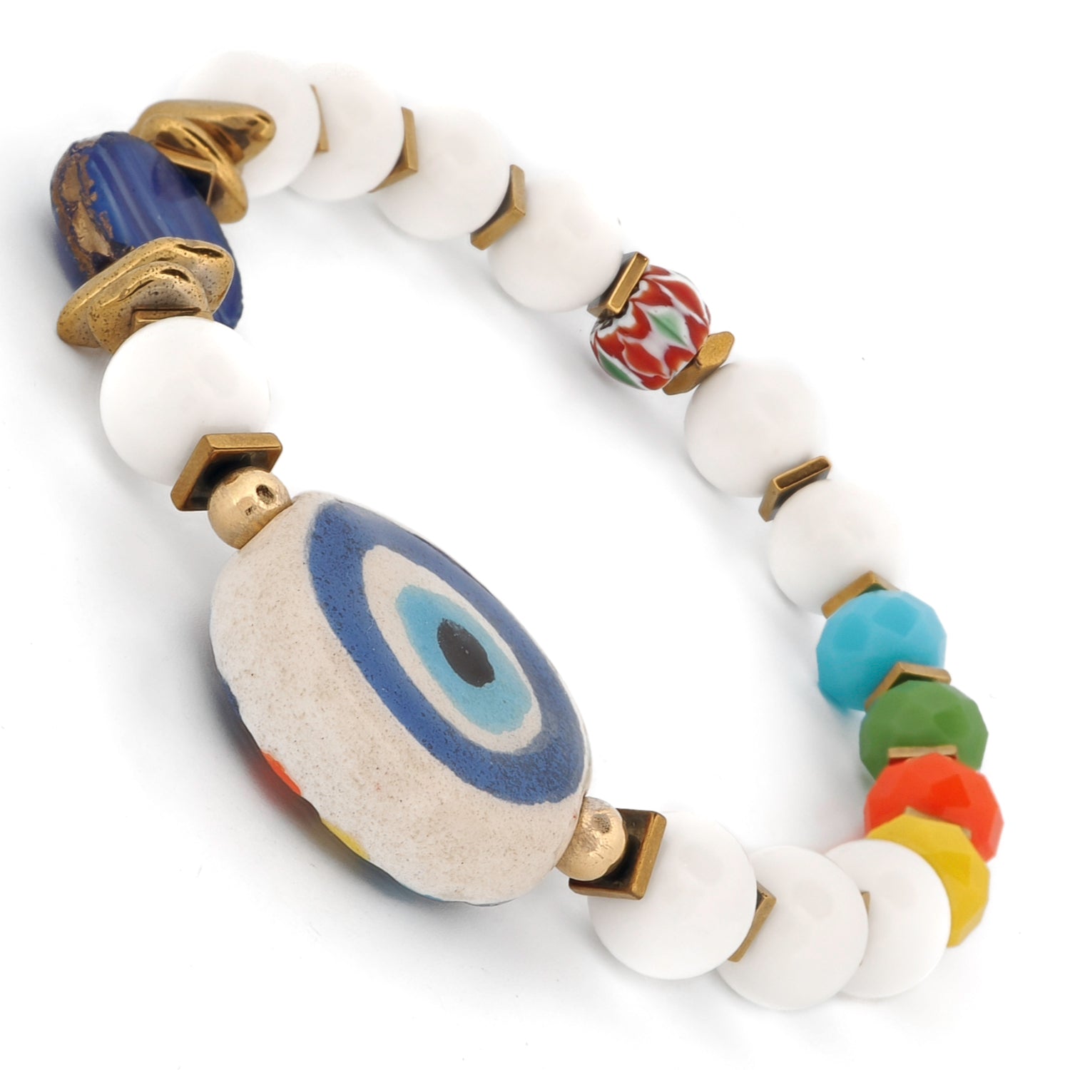 Reversible Evil Eye Beaded Summer Bracelet