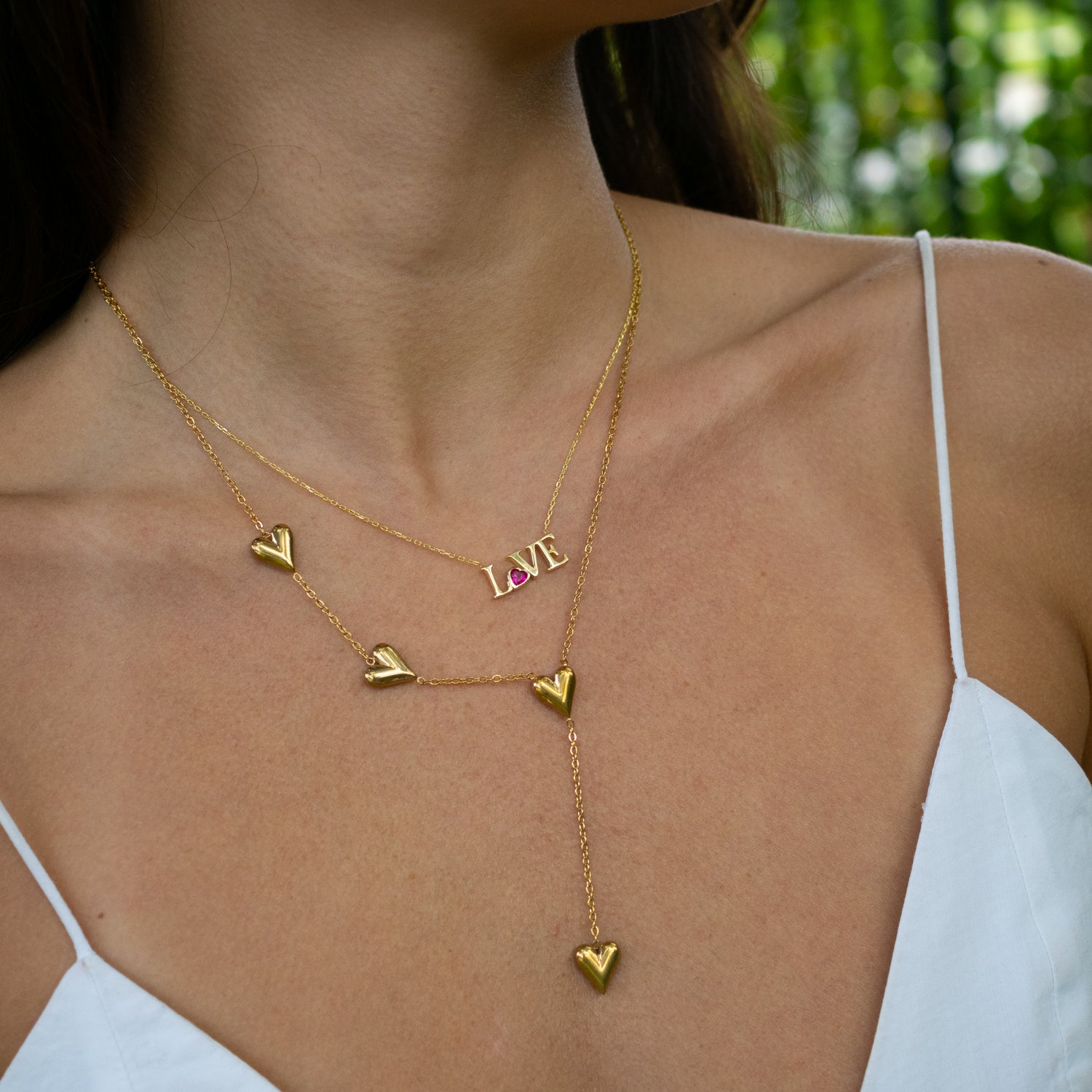 Ruby Love Letter Gold Necklace