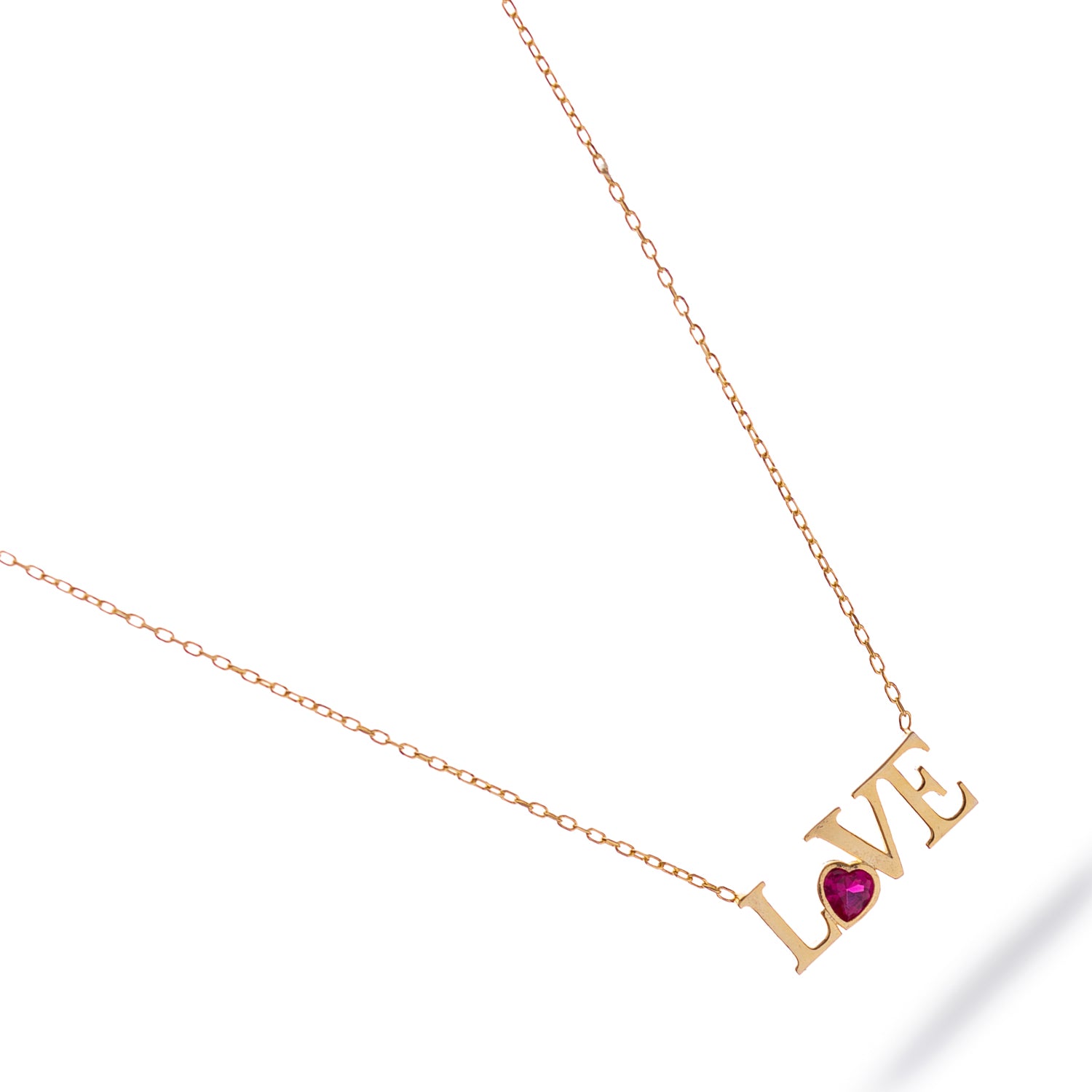 Ruby Love Letter Gold Necklace