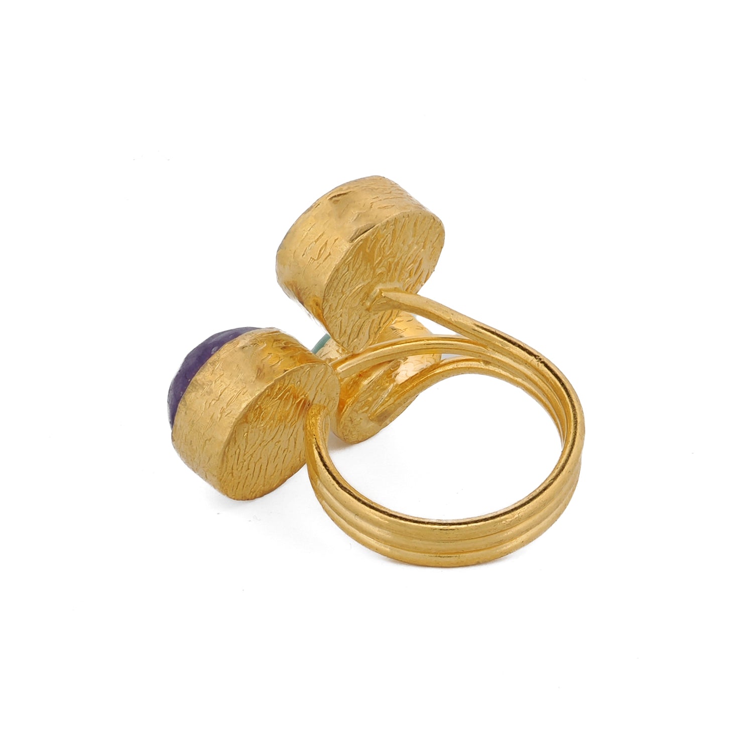 Elegant boho ring with natural gemstones symbolizing a blooming garden of intention

