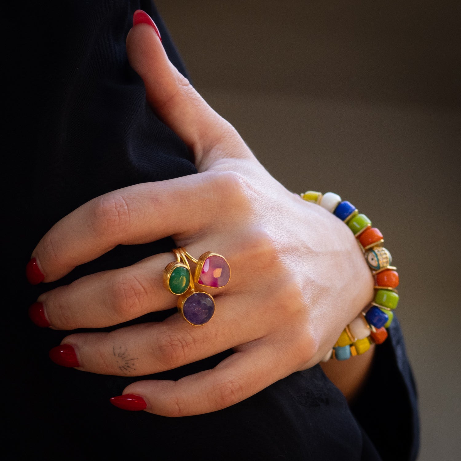 Feminine and spiritual adjustable ring for love, growth, and inner peace

